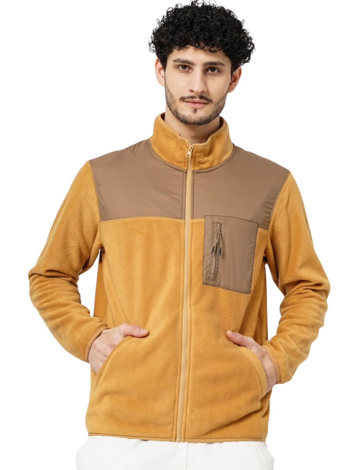 Image for Men's Colorblocked Jacket Two Pockets,Light Brown