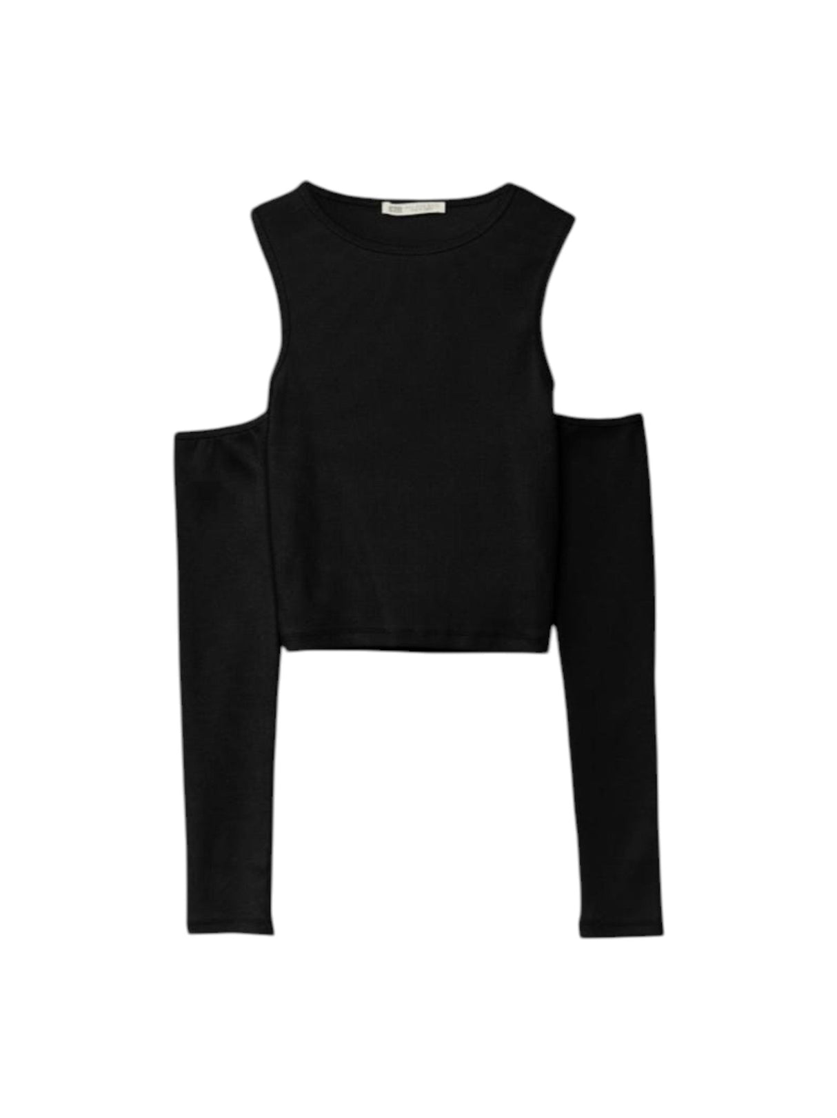 Image for Women's Plain Cold Shoulder Top,Black