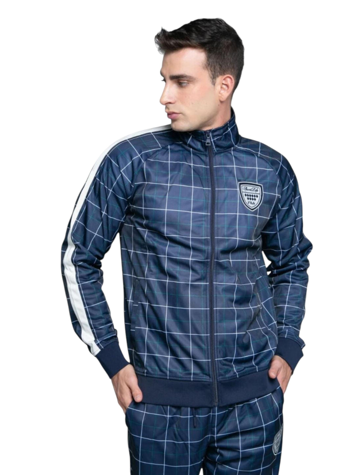 Image for Men's Plaid Sweaters,Navy
