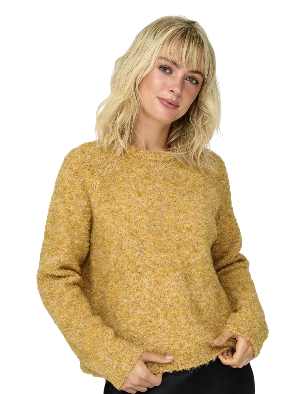 Image for Women's Knitted Sweaters,Heather Yellow