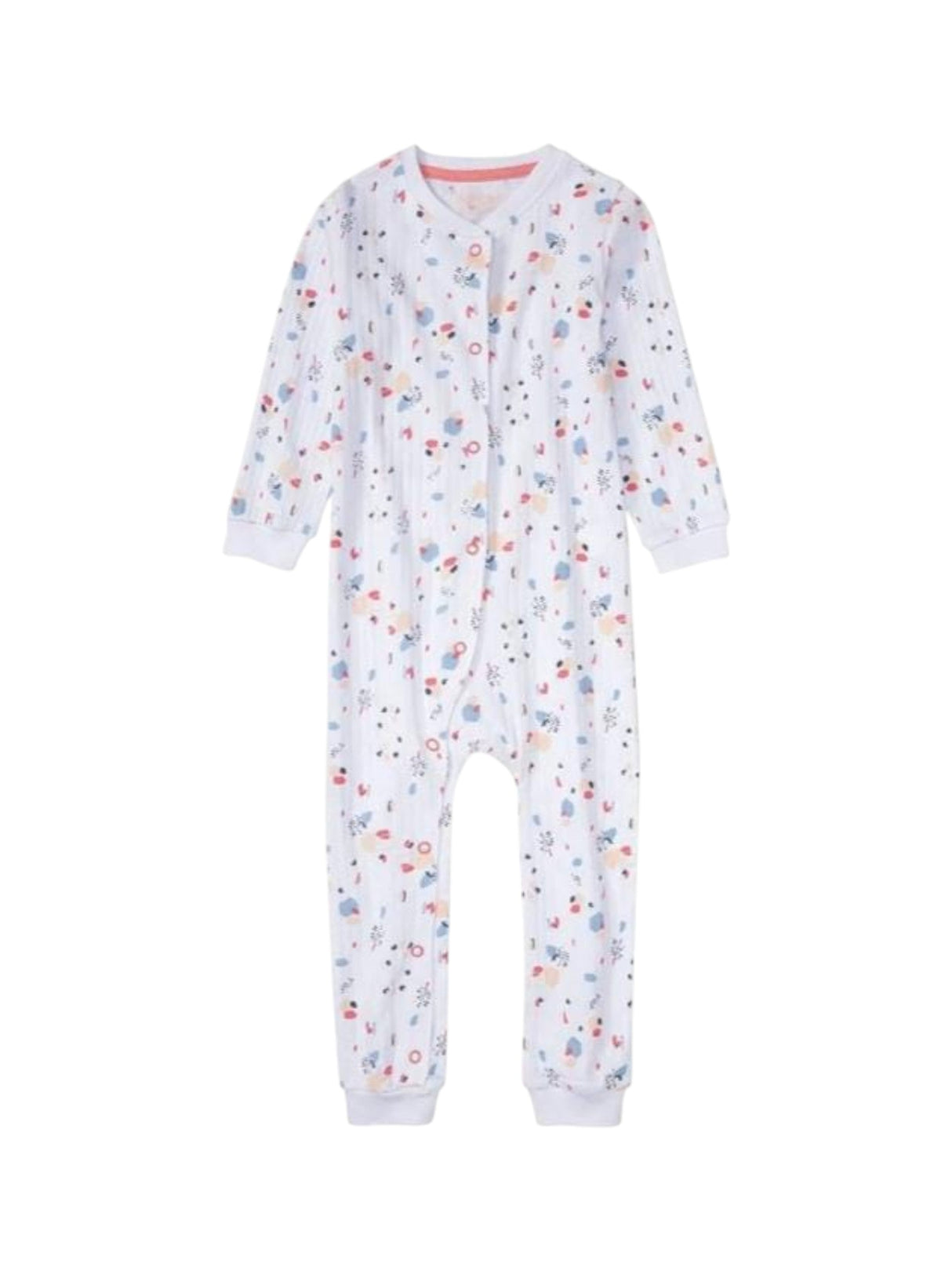 Image for Kids Girl's Printed Ribbed Jumpsuit,White