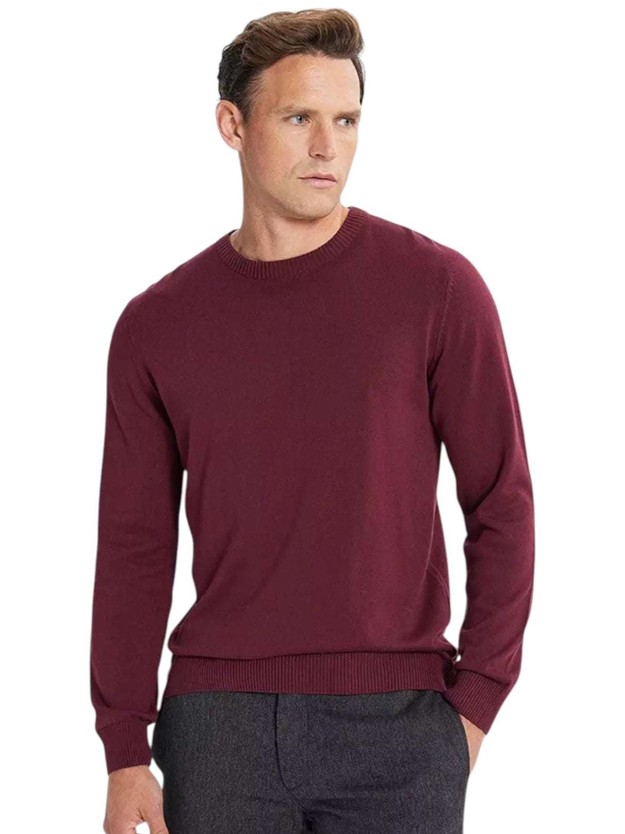 Image for Men's Knitted Sweaters,Burgundy