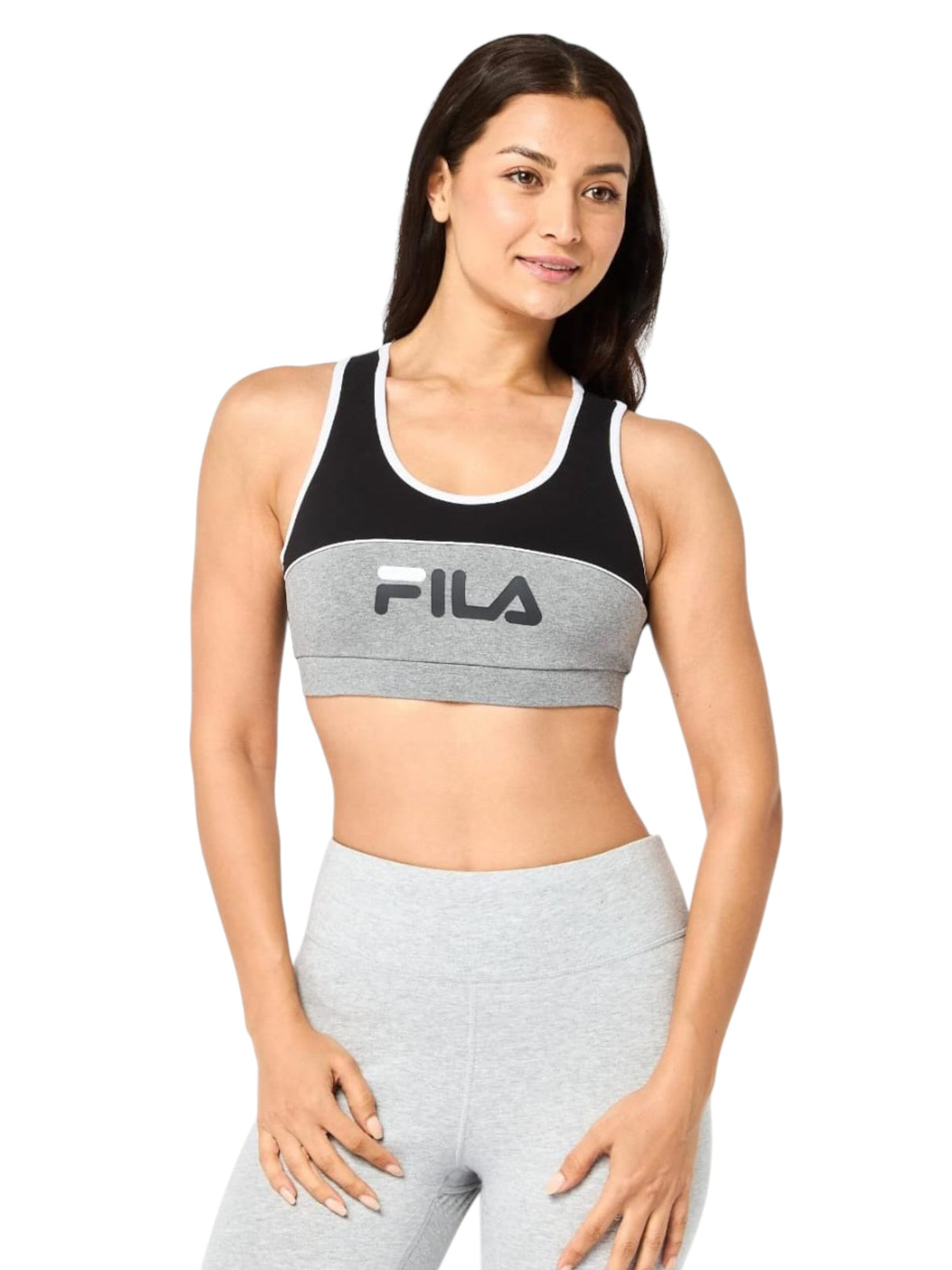 Image for Women's Colorblocked Crop Sport Top,Black/Grey