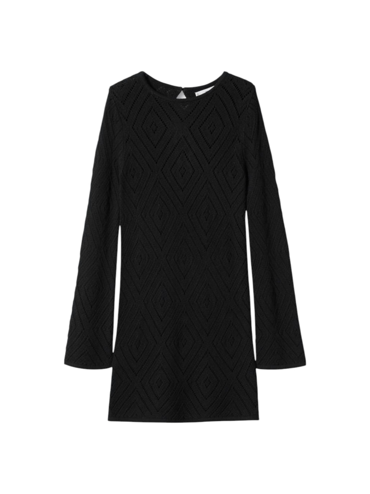Image for Women's Open Knitted Dress,Black