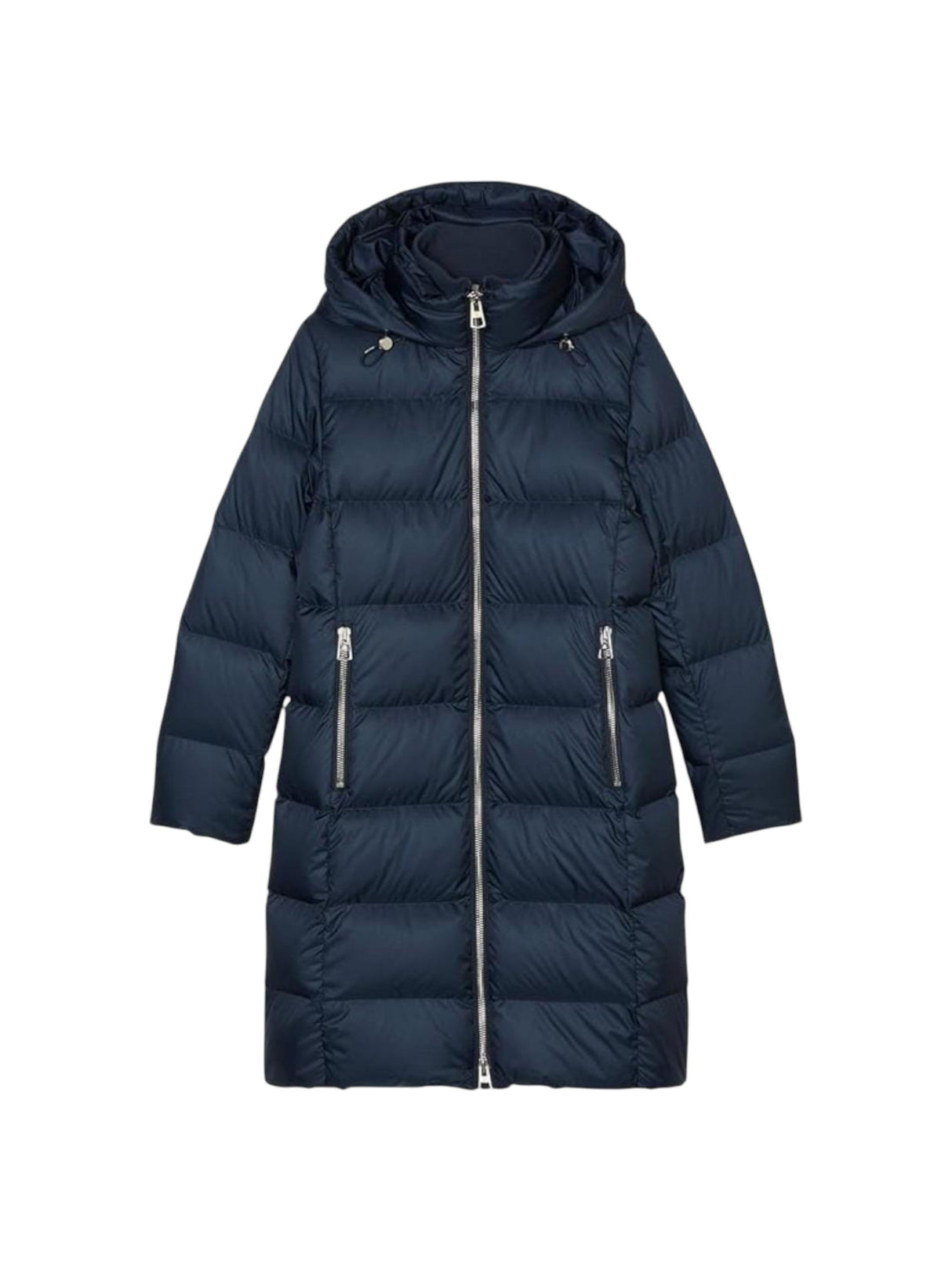 Image for Women's Quilted Long Jacket,Navy
