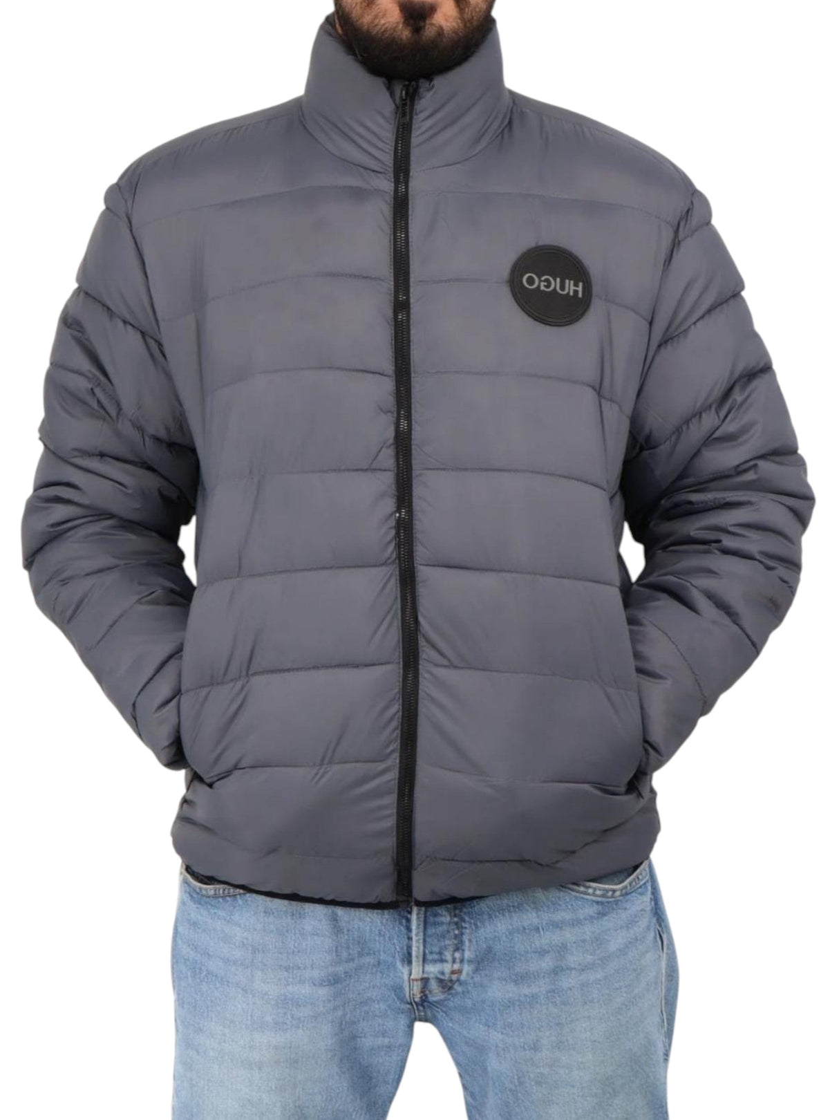 Image for Men's Quilted Jacket,Grey