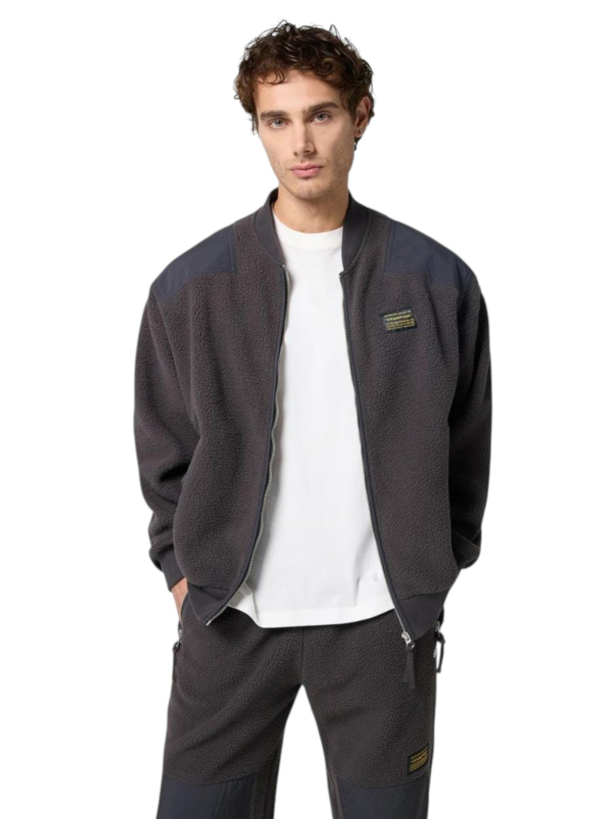 Image for Men's Faux Fur Jacket,Grey