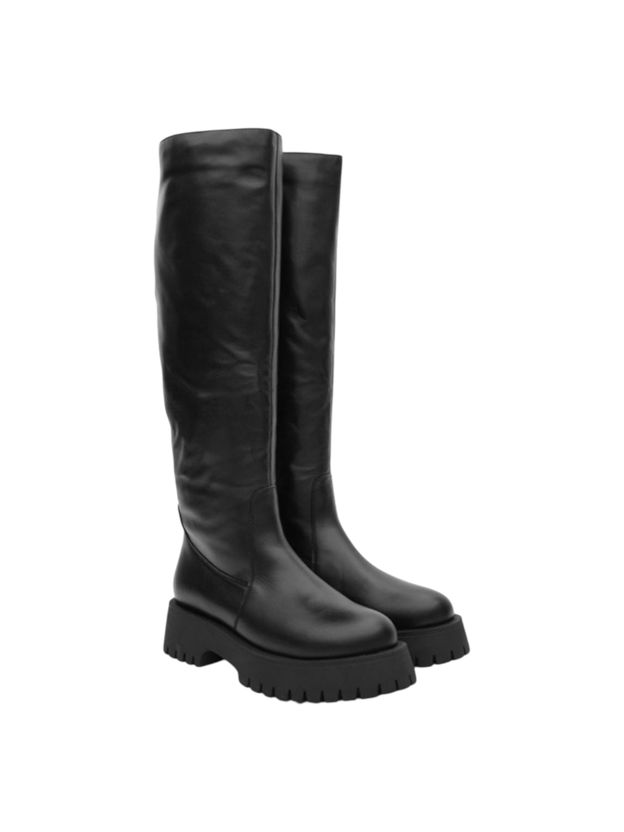 Image for Women's Plain Knee High Ankle Boots,Black