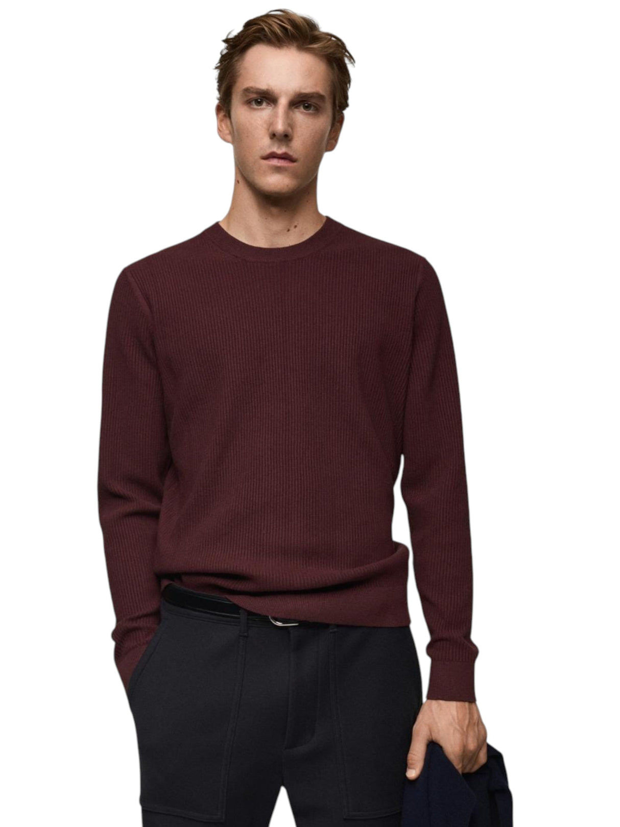 Image for Men's Knitted Sweaters,Burgundy