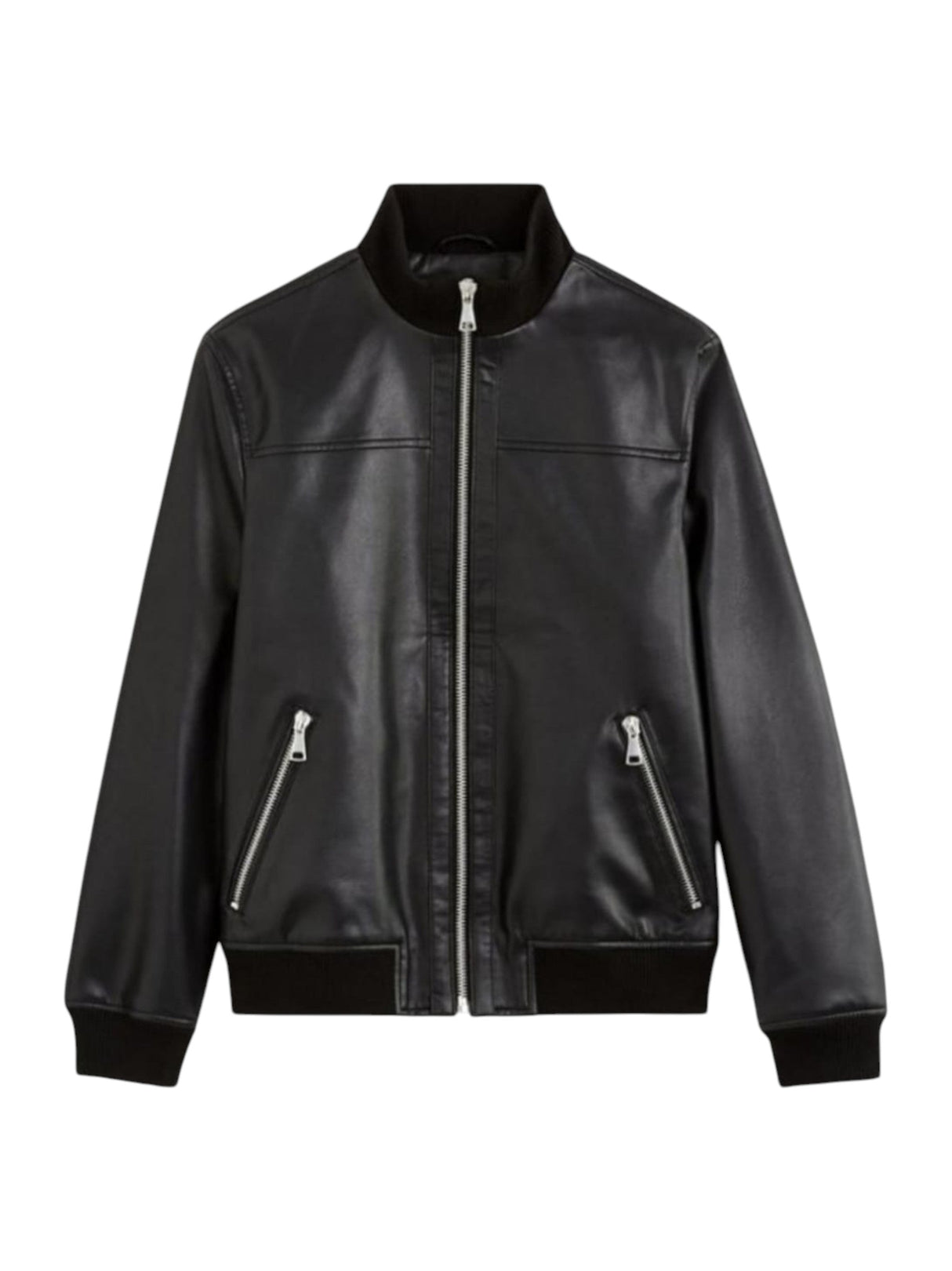Image for Men's Pain Leather Jacket,Black