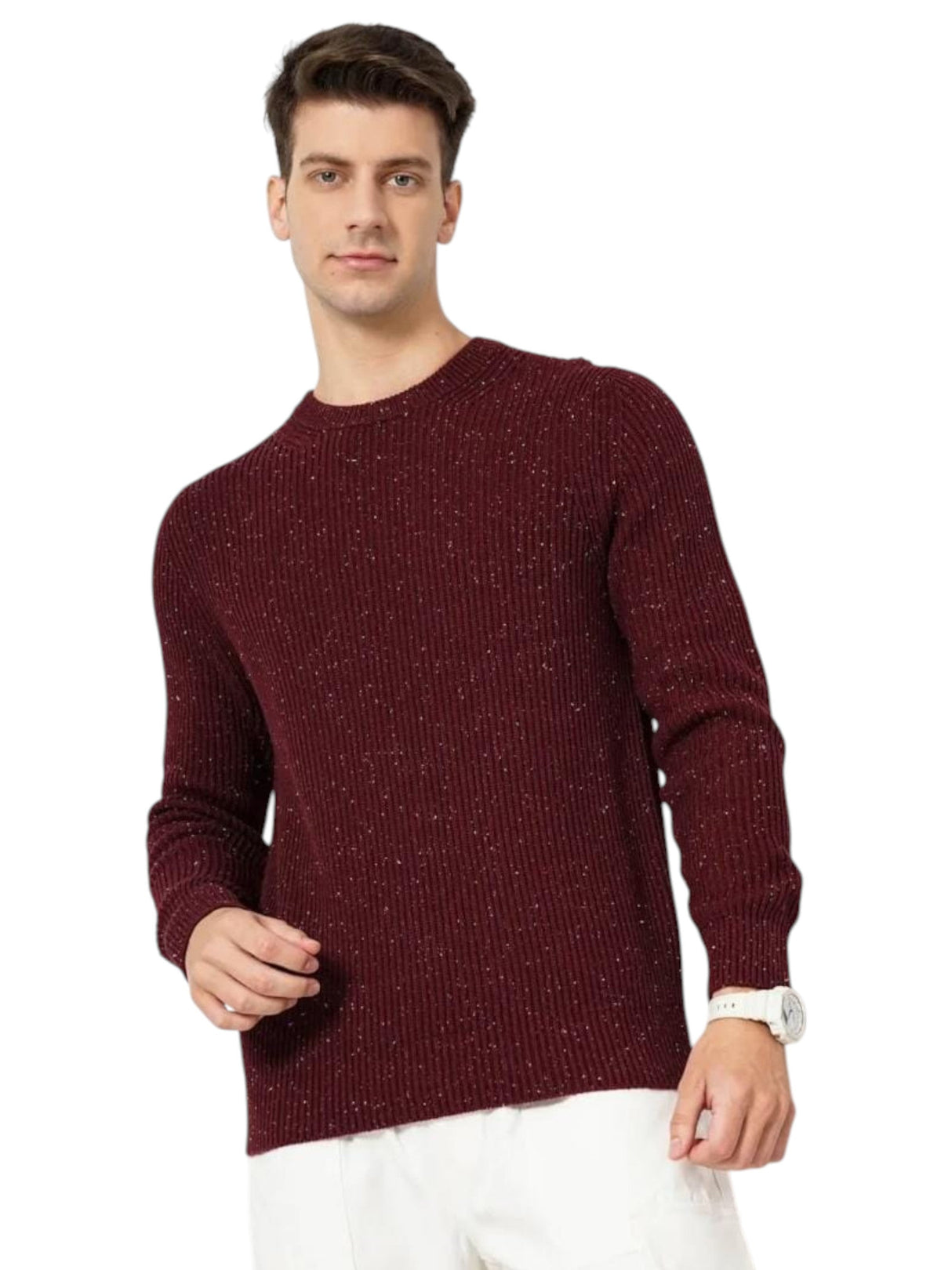 Image for Men's Knitted Sweaters,Burgundy