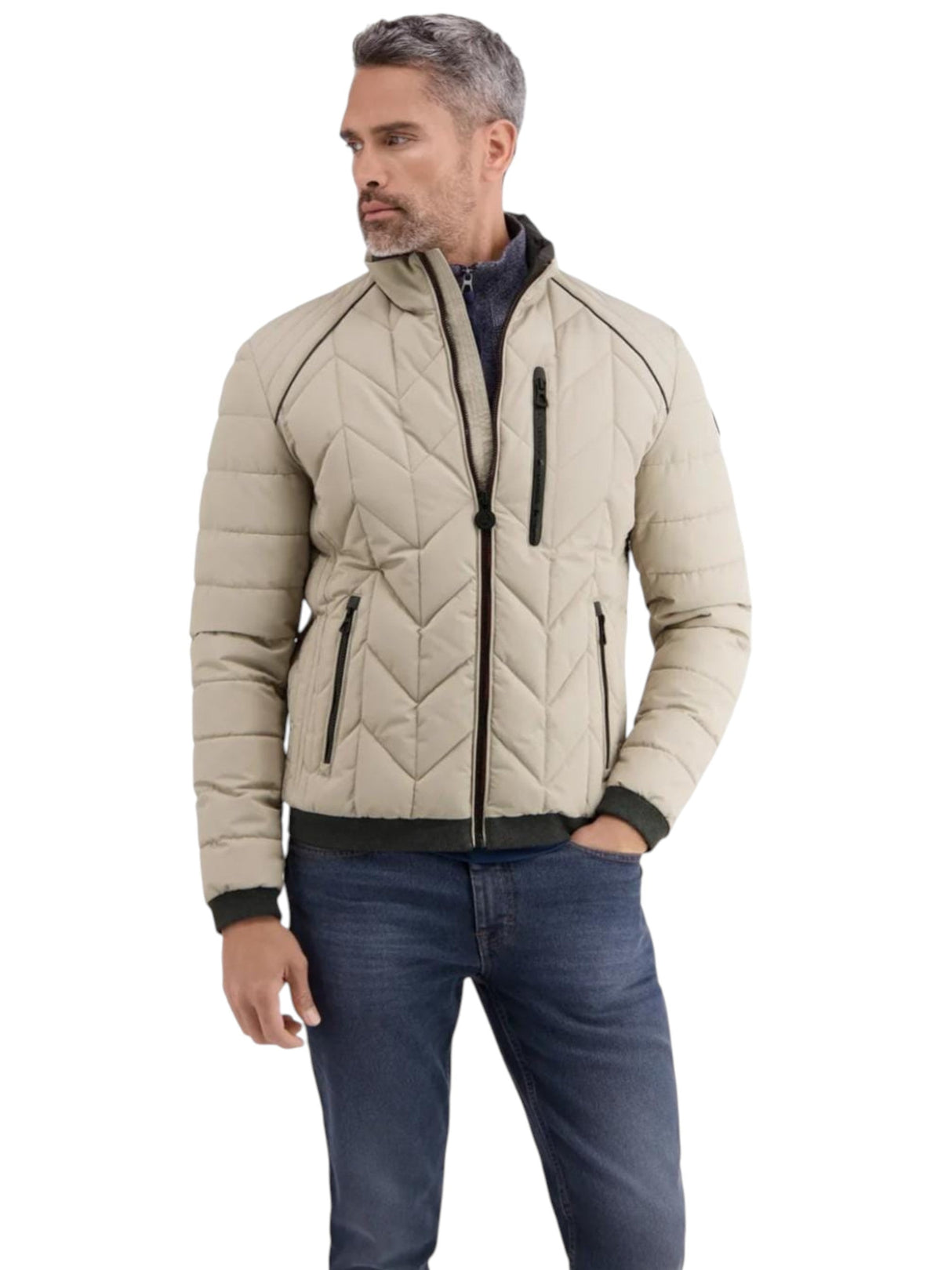 Image for Men's Quilted Jacket,Light Beige