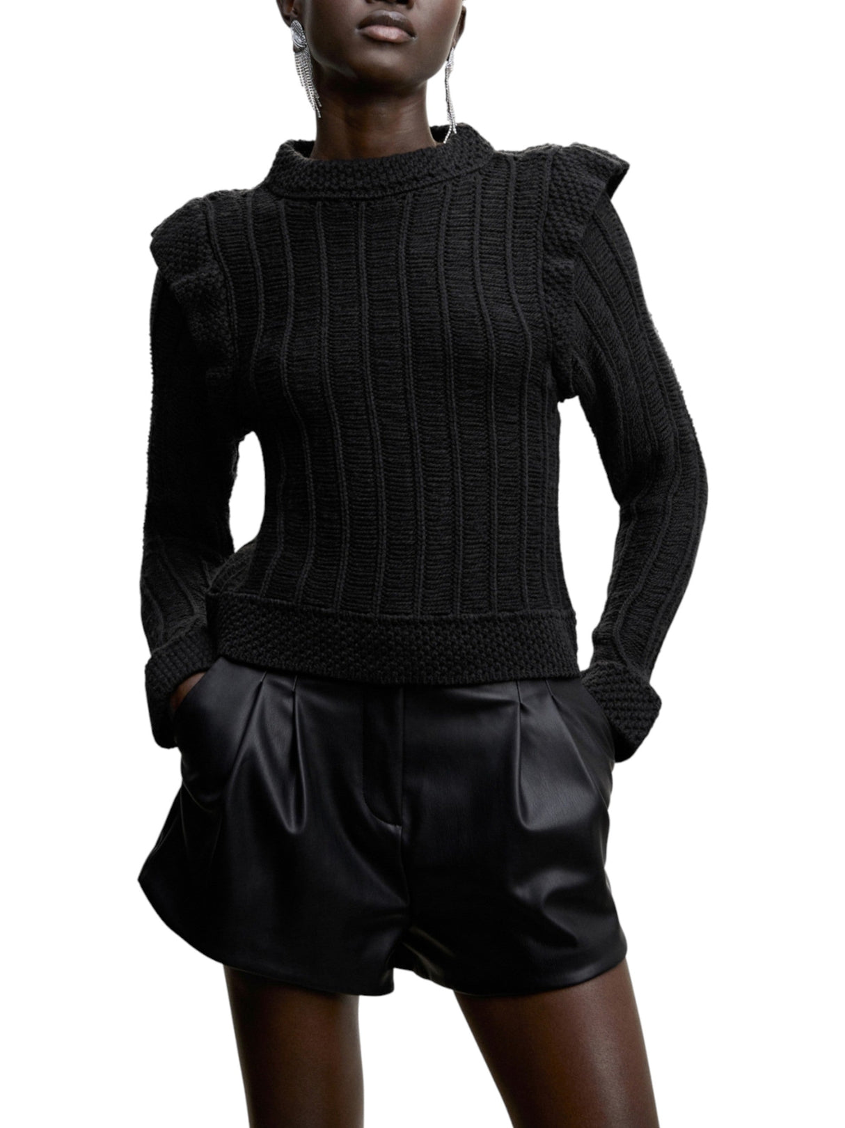Image for Women's Knitted Sweaters,Black