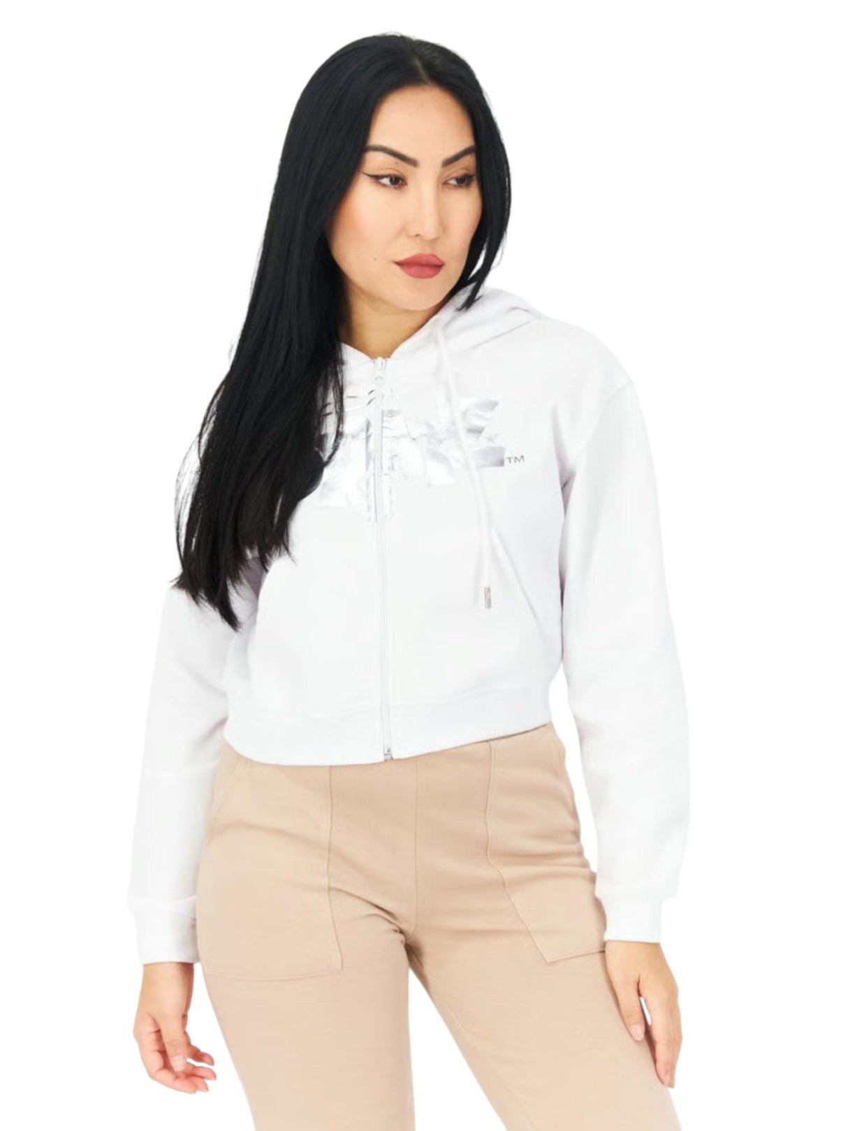 Image for Women's Printed Hoodie,White
