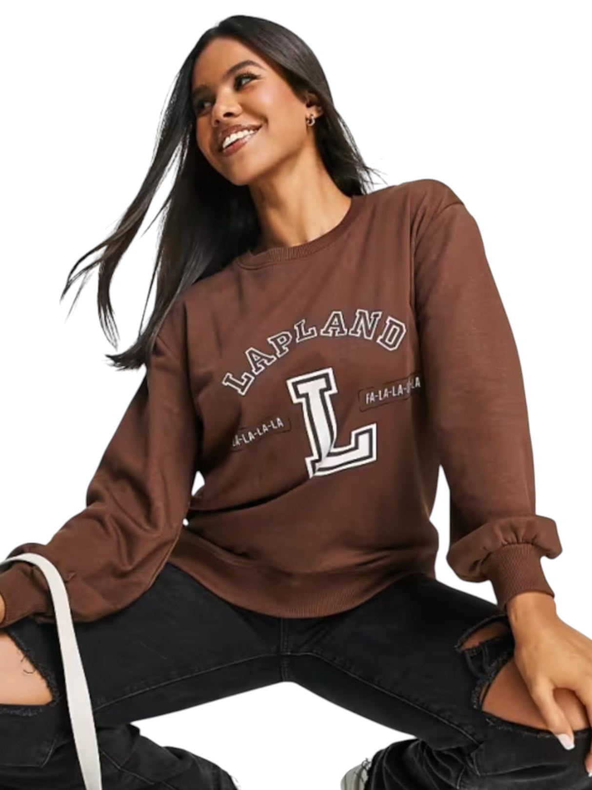 Image for Women's Printed Sweaters,Brown