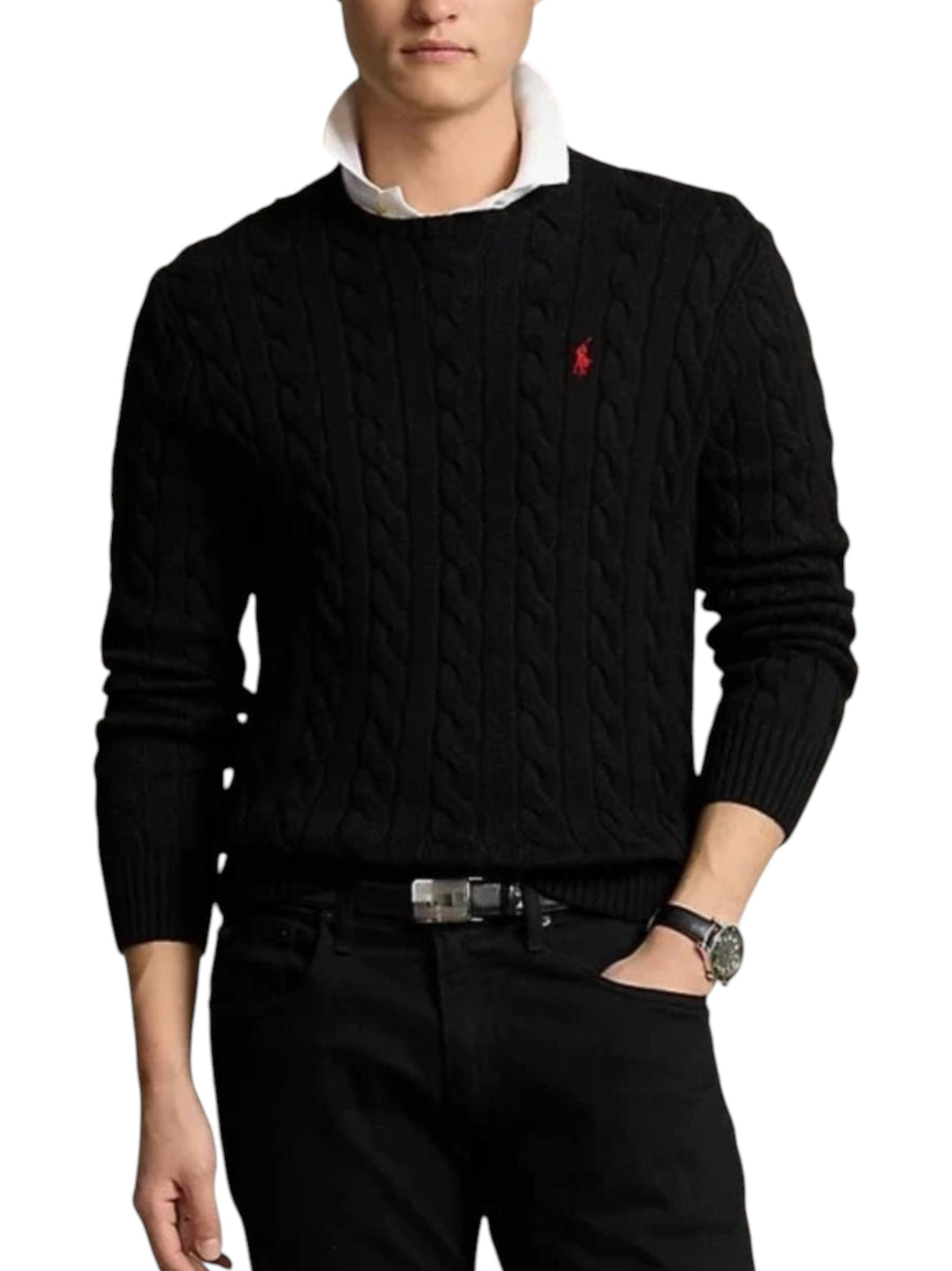 Image for Men's Knitted Sweaters,Black