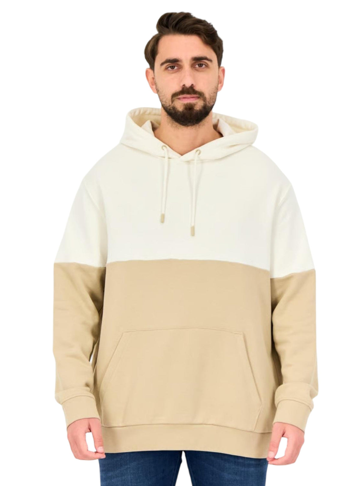 Image for Men's Colorblocked Hoodie,Beige