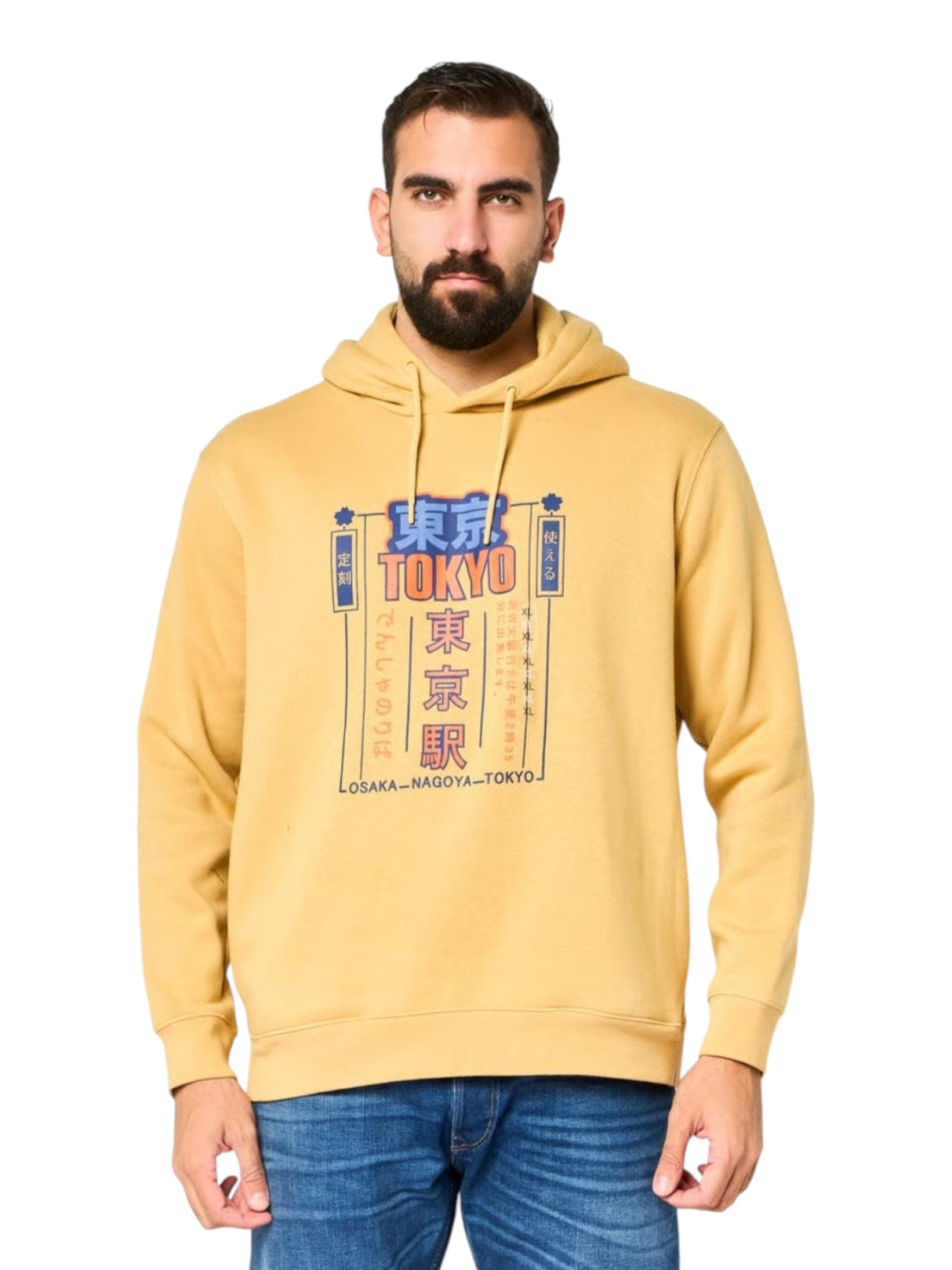 Image for Men's Printed Hoodie,Sand