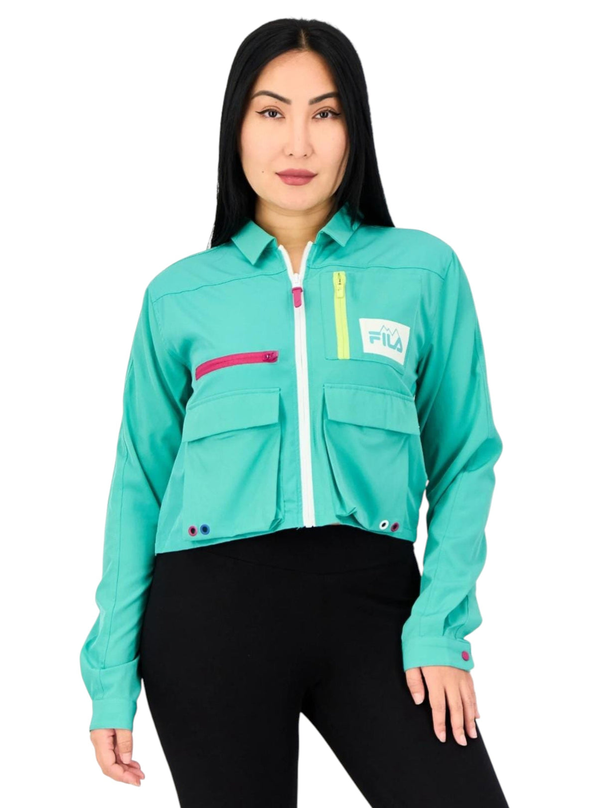 Image for Women's Colorblocked Jacket,Aqua