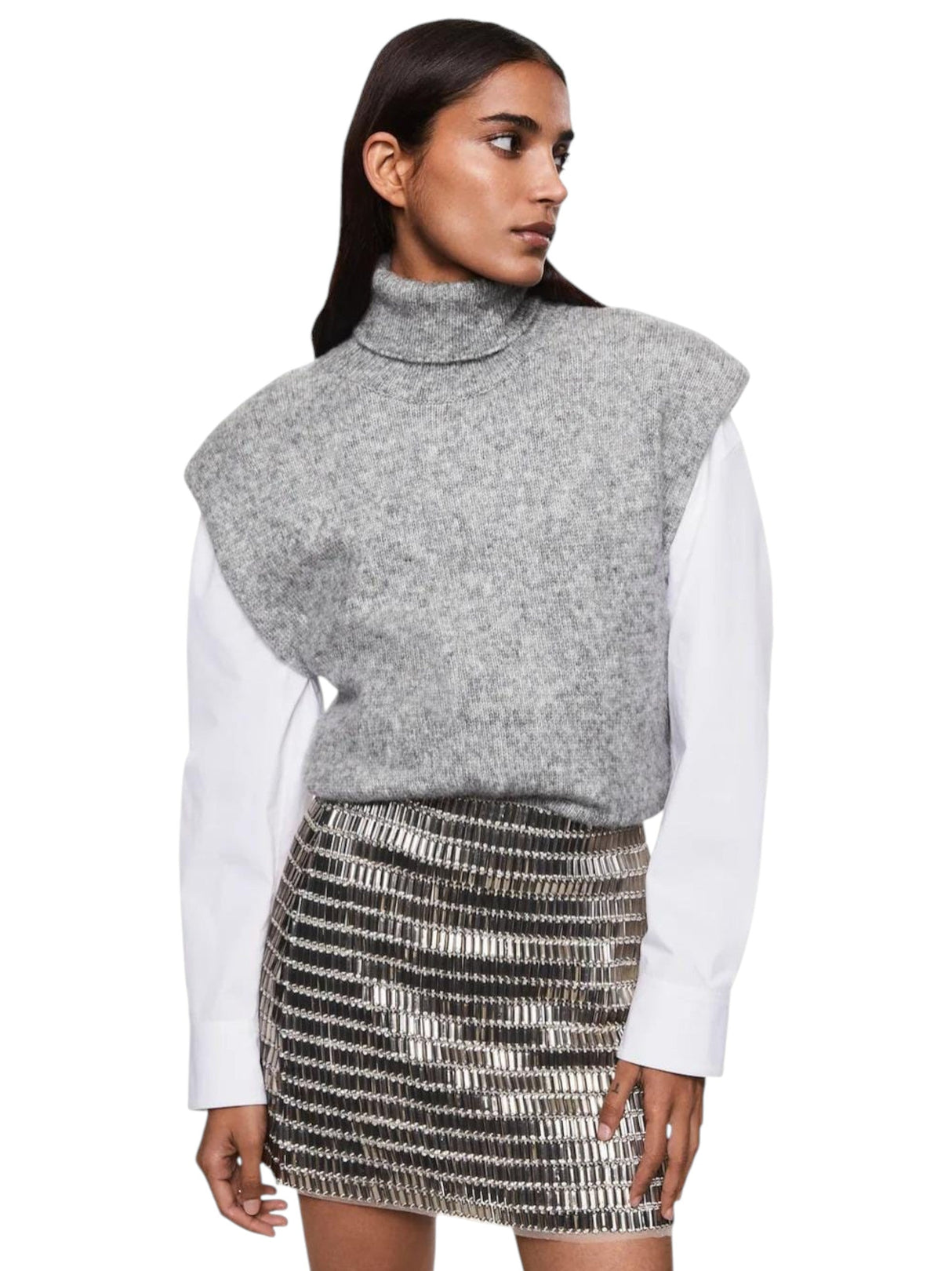 Image for Women's Plain Solid Sweaters,Light Grey