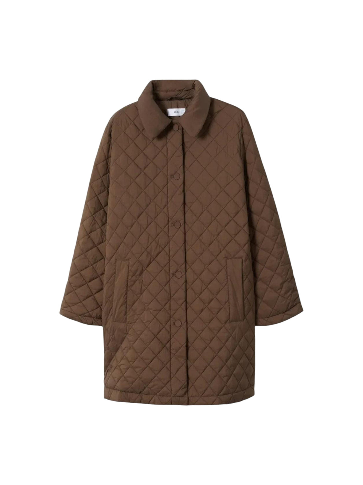 Image for Women's Quilted Long Jacket,Brown