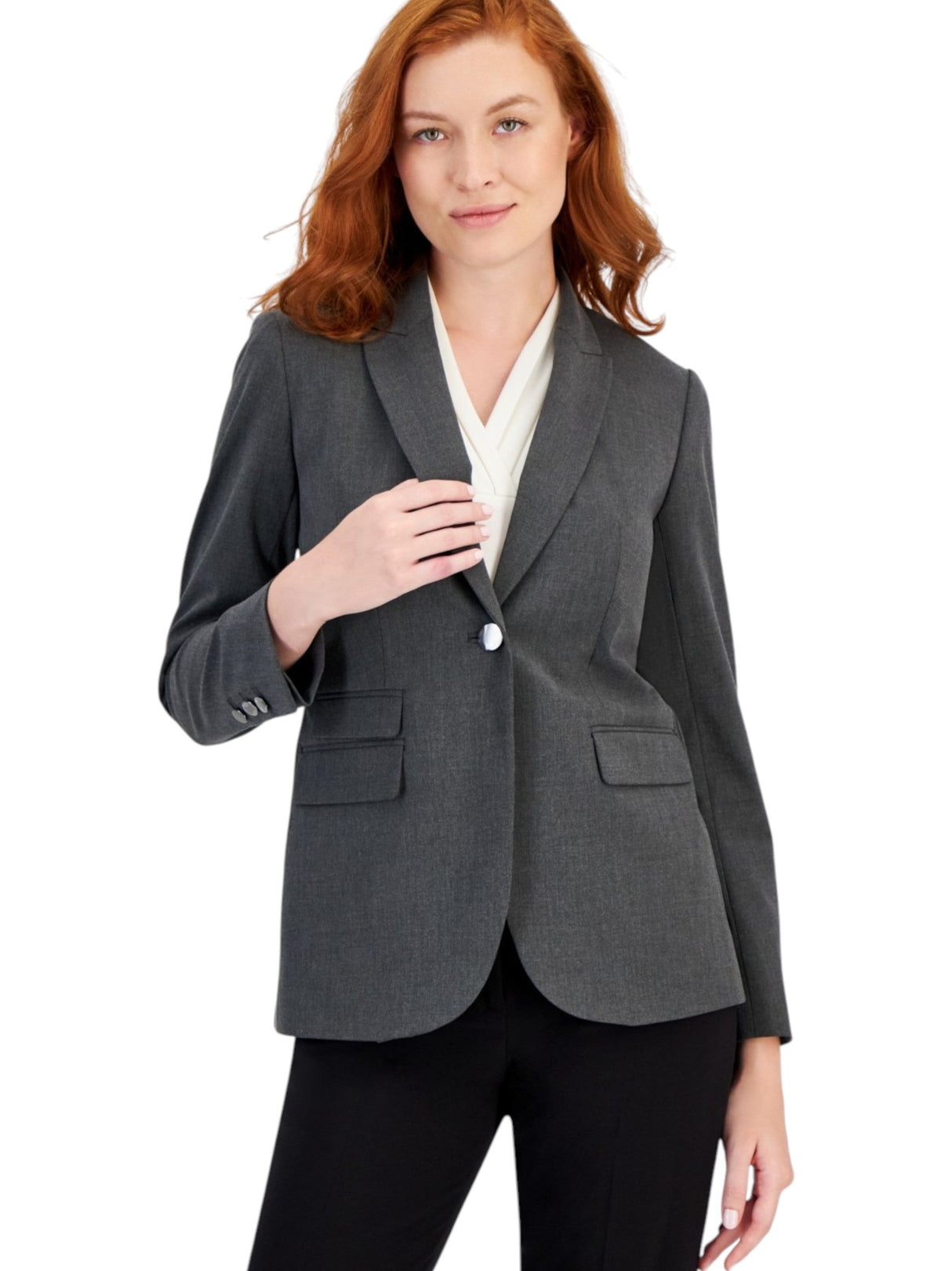 Image for Women's Plain Blazer,Grey