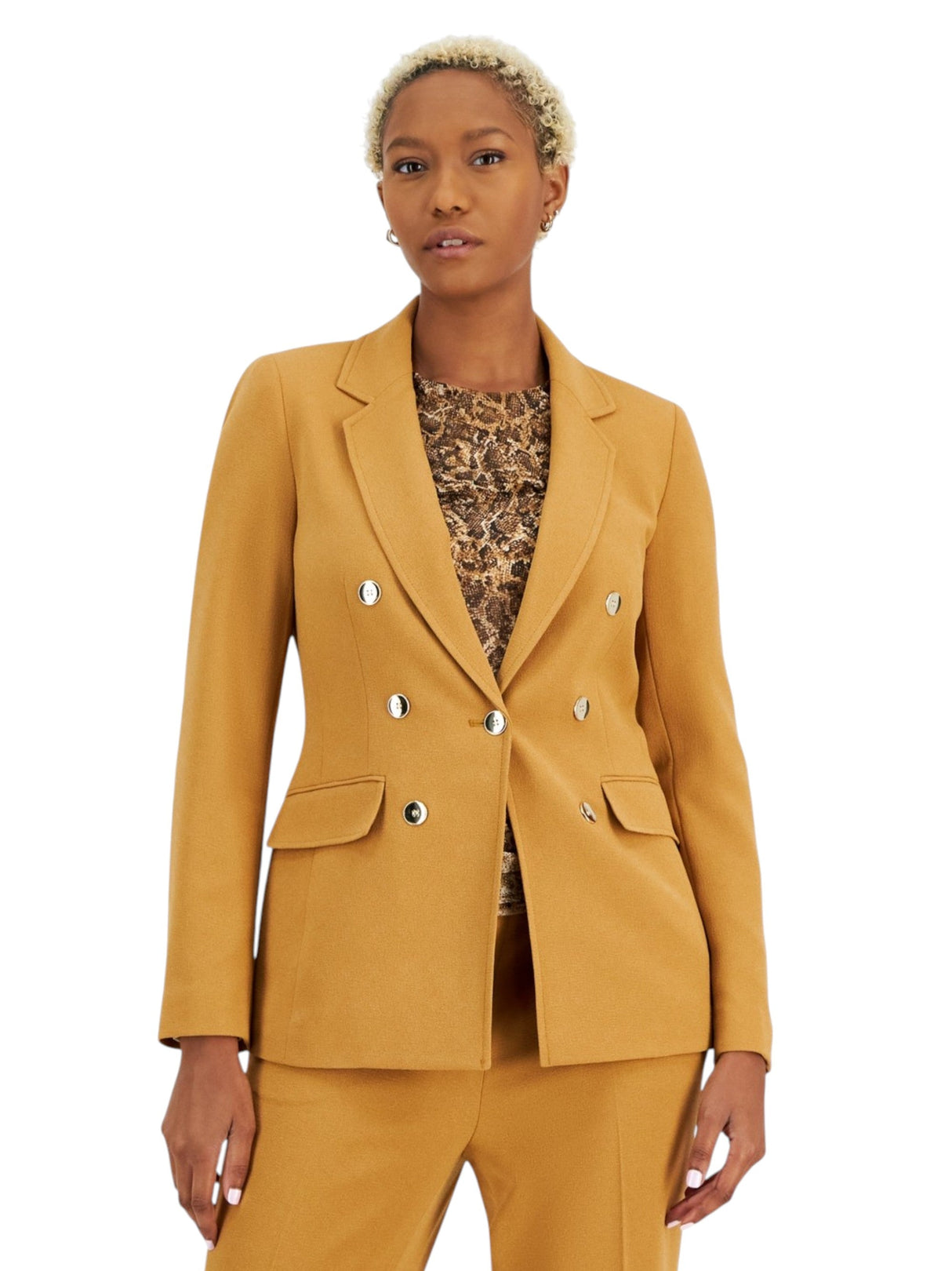 Image for Women's Textured Blazers,Light Brown