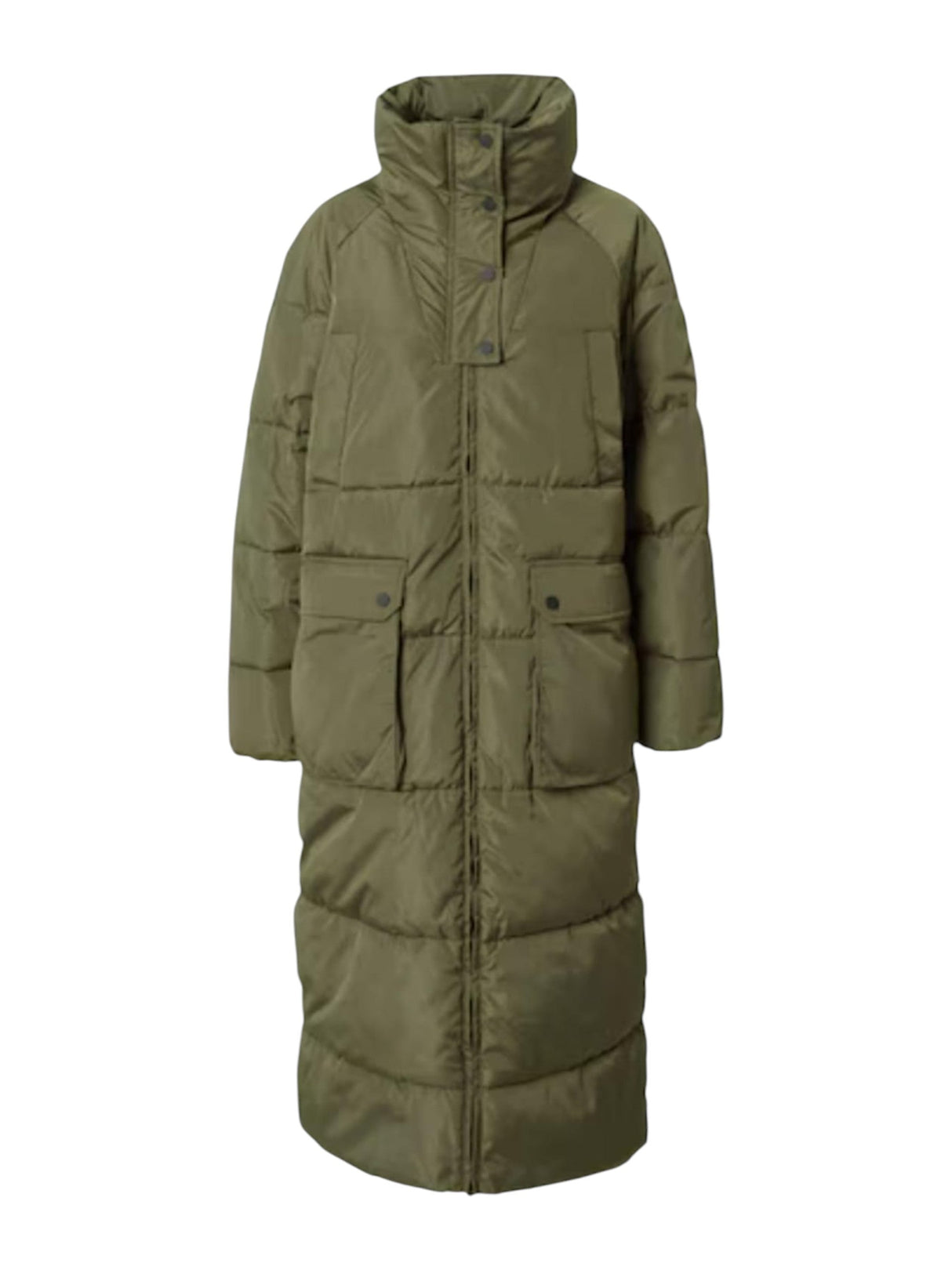 Image for Women's Quilted Long Jacket,Olive