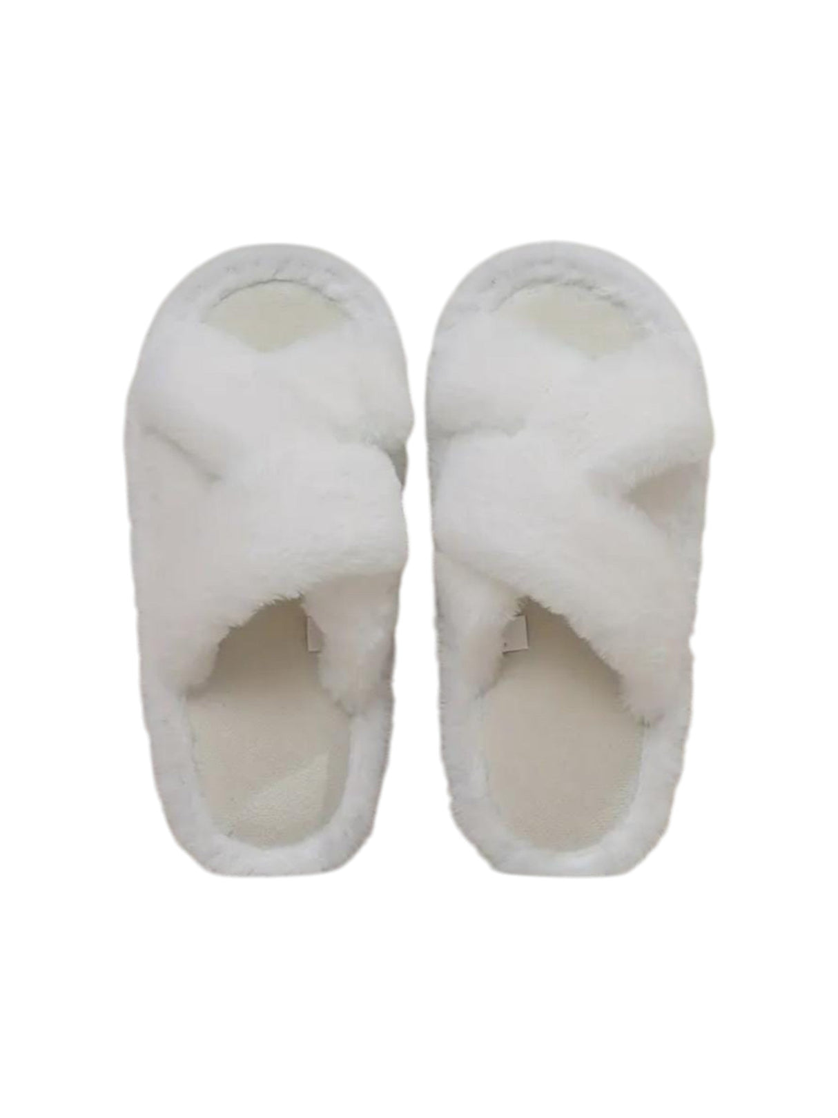 Image for Women's Faux Fur Slippers,White