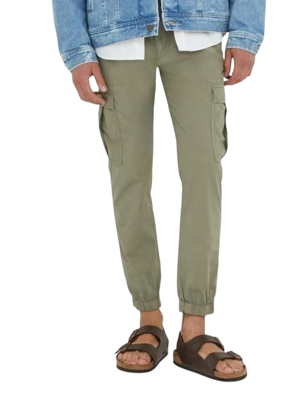 Image for Men's Plain Solid Cargo Pant,Olive