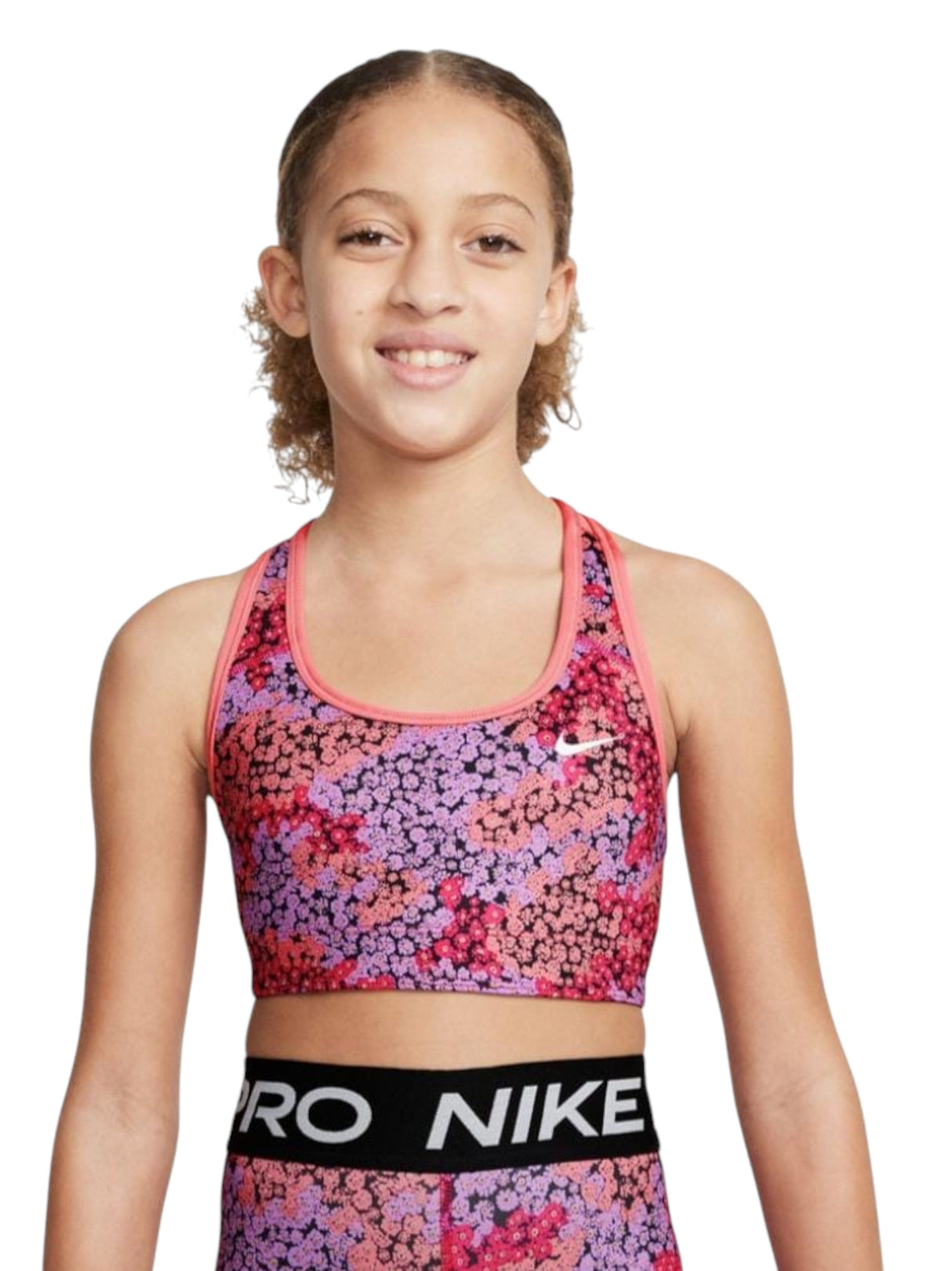 Image for Kids Girl's Floral Printed Sport Crop Top,Pink