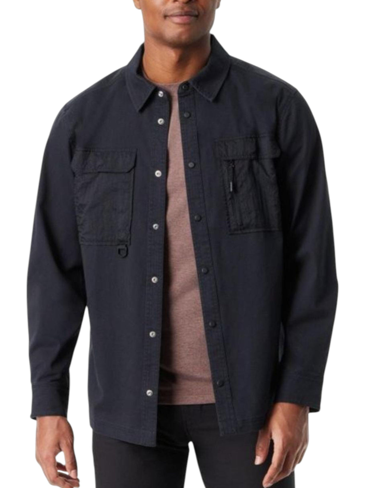 Image for Men's Plain Solid Dress Shirt,Black