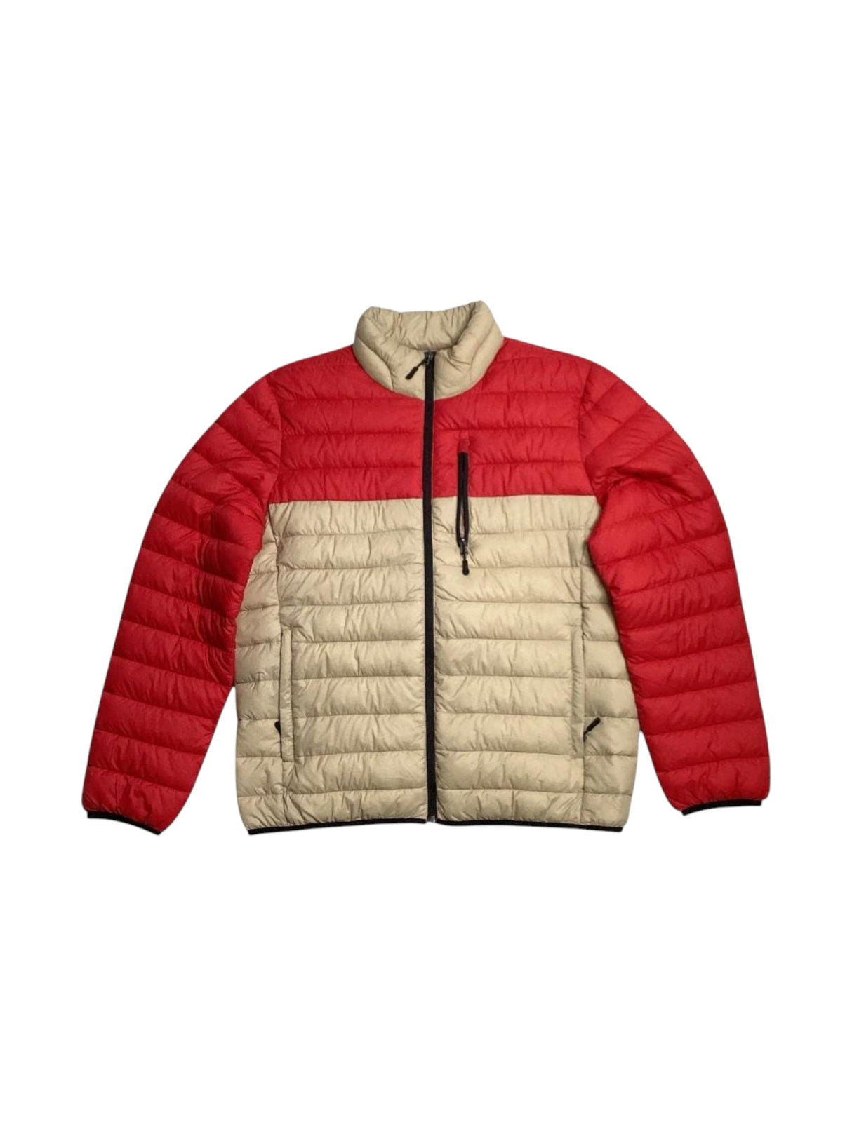 Image for Men's Colorblocked Jacket,Red\Beige