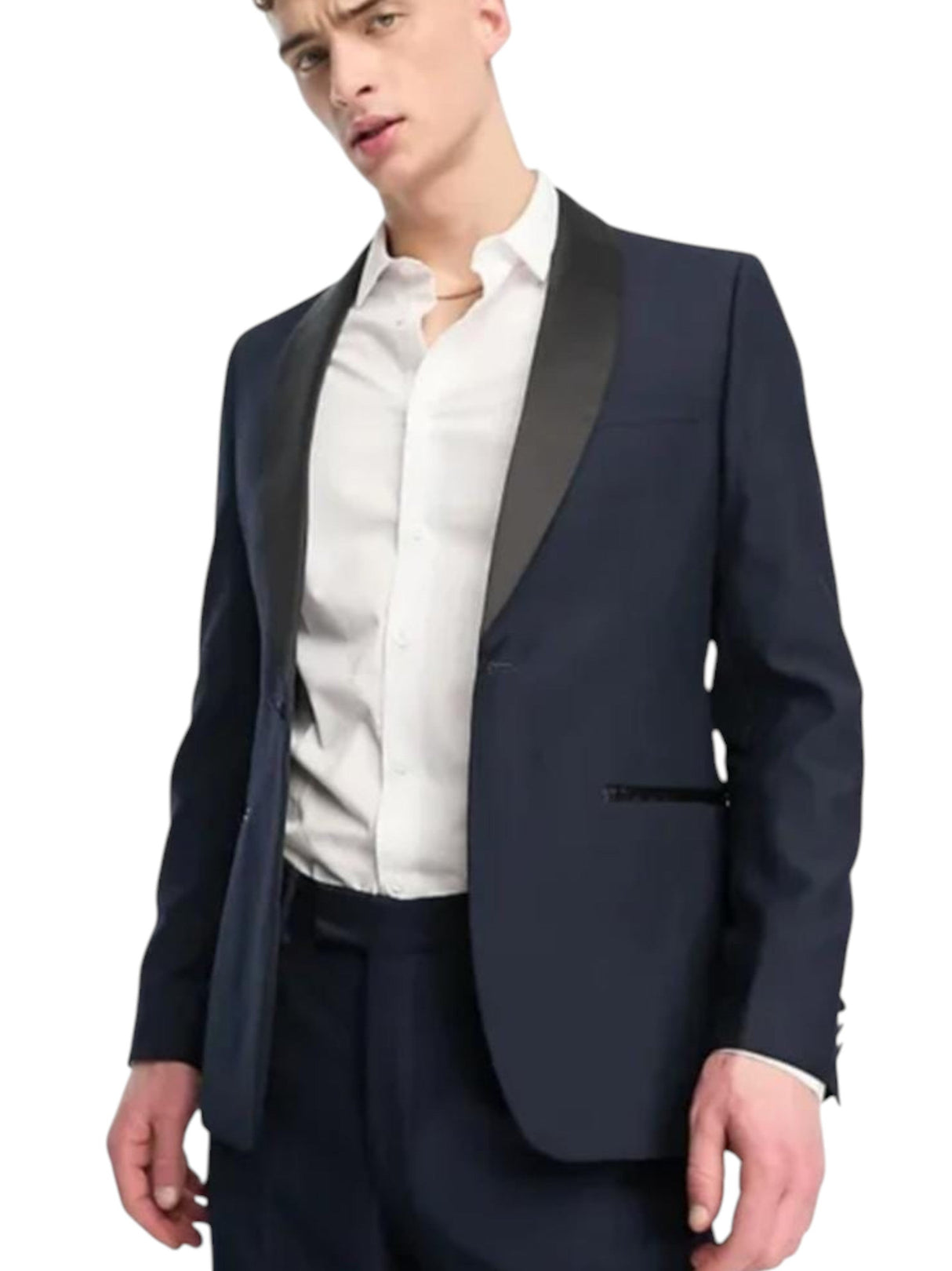 Image for Men's Plain Solid Blazer,Navy