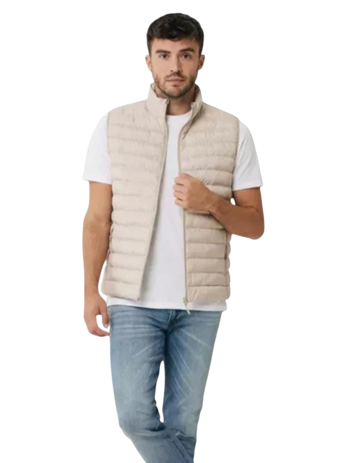 Image for Men's Quilted Vest,Beige