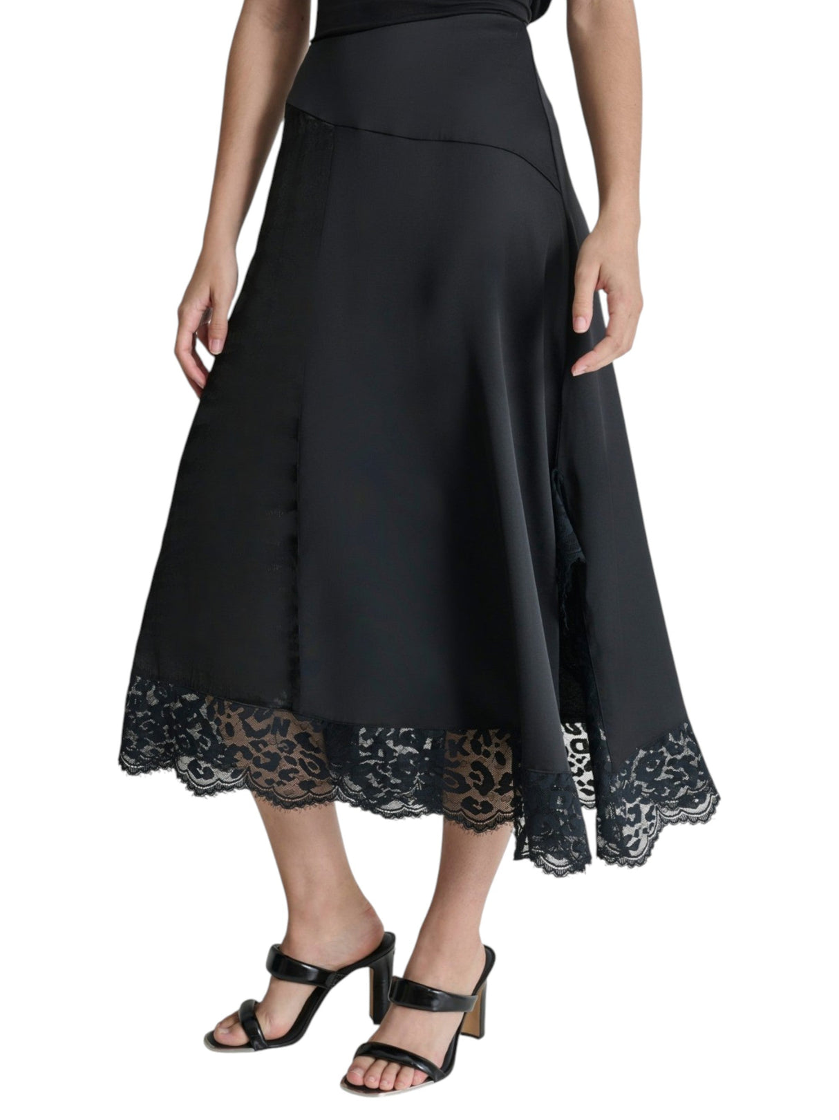 Image for Women's Plain Lace Skirt,Black