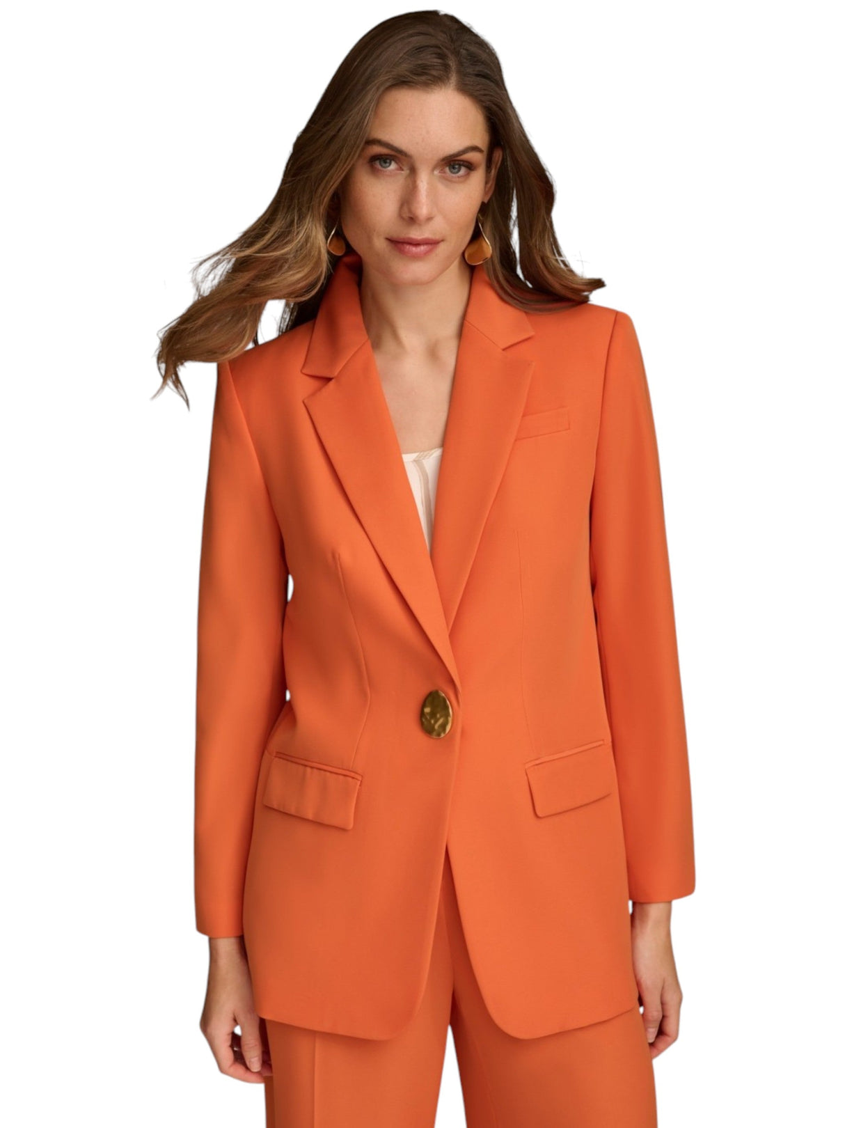 Image for Women's Plain Blazer,Orange