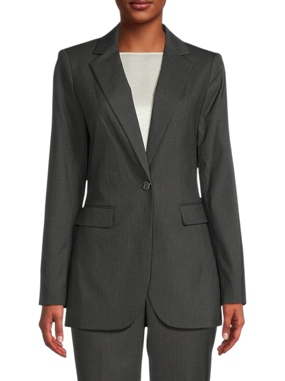 Image for Women's Striped Blazer,Dark Grey