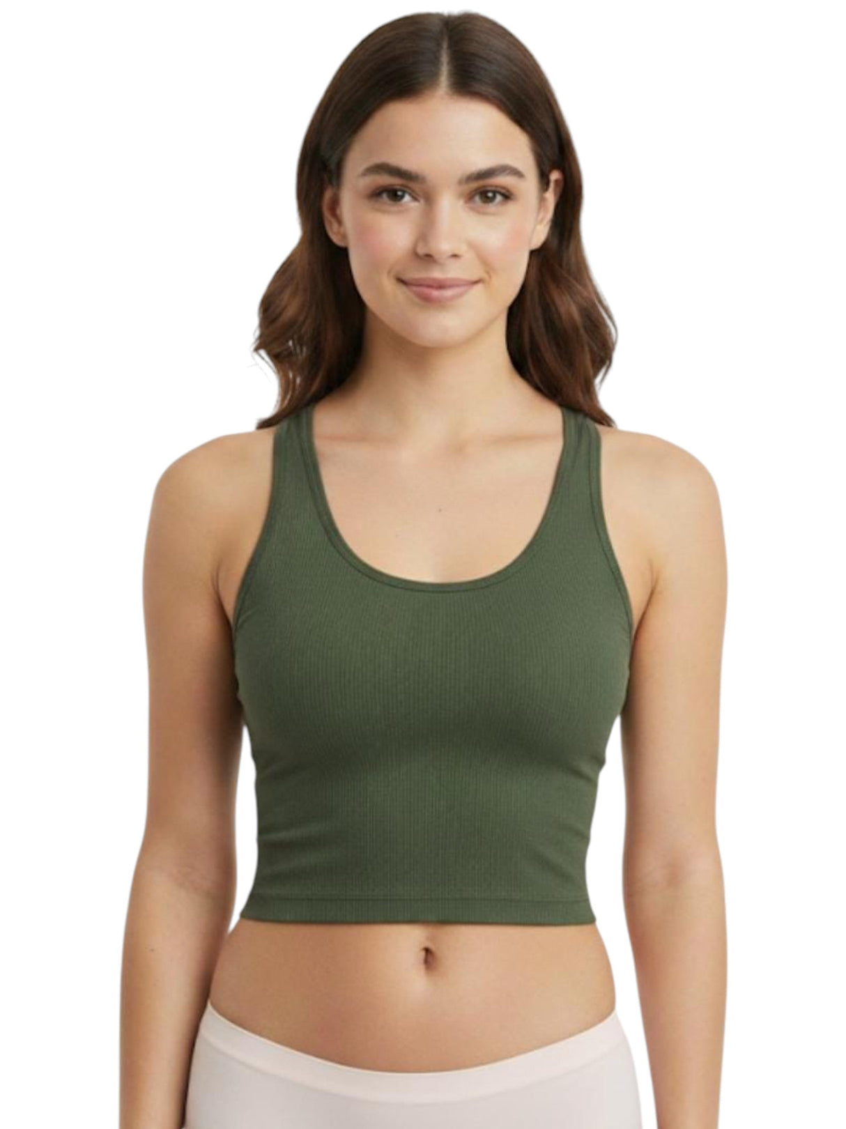 Image for Women's Ribbed Bra,Olive
