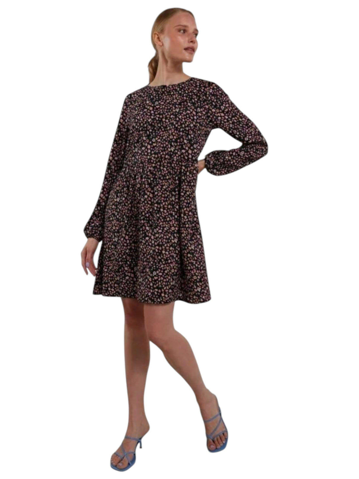 Image for Women's Printed Dress,Black