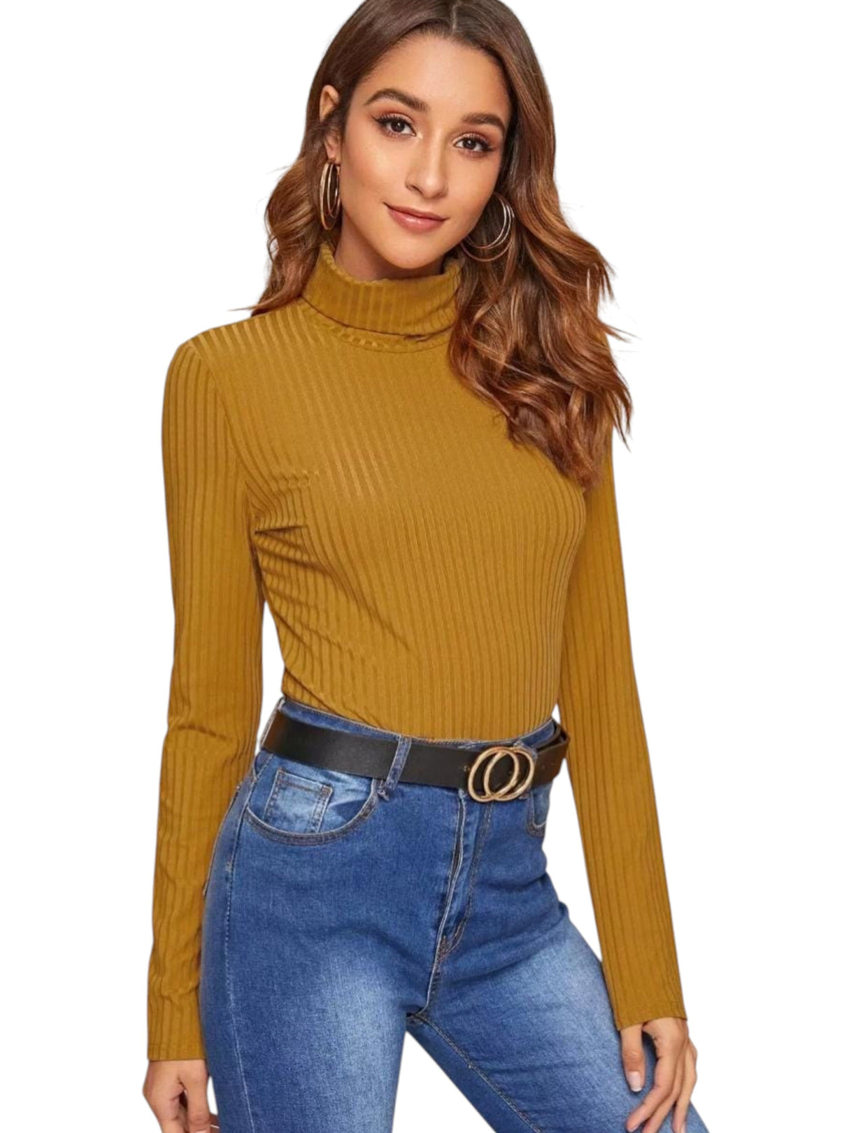 Image for Women's Ribbed Top,Mustard