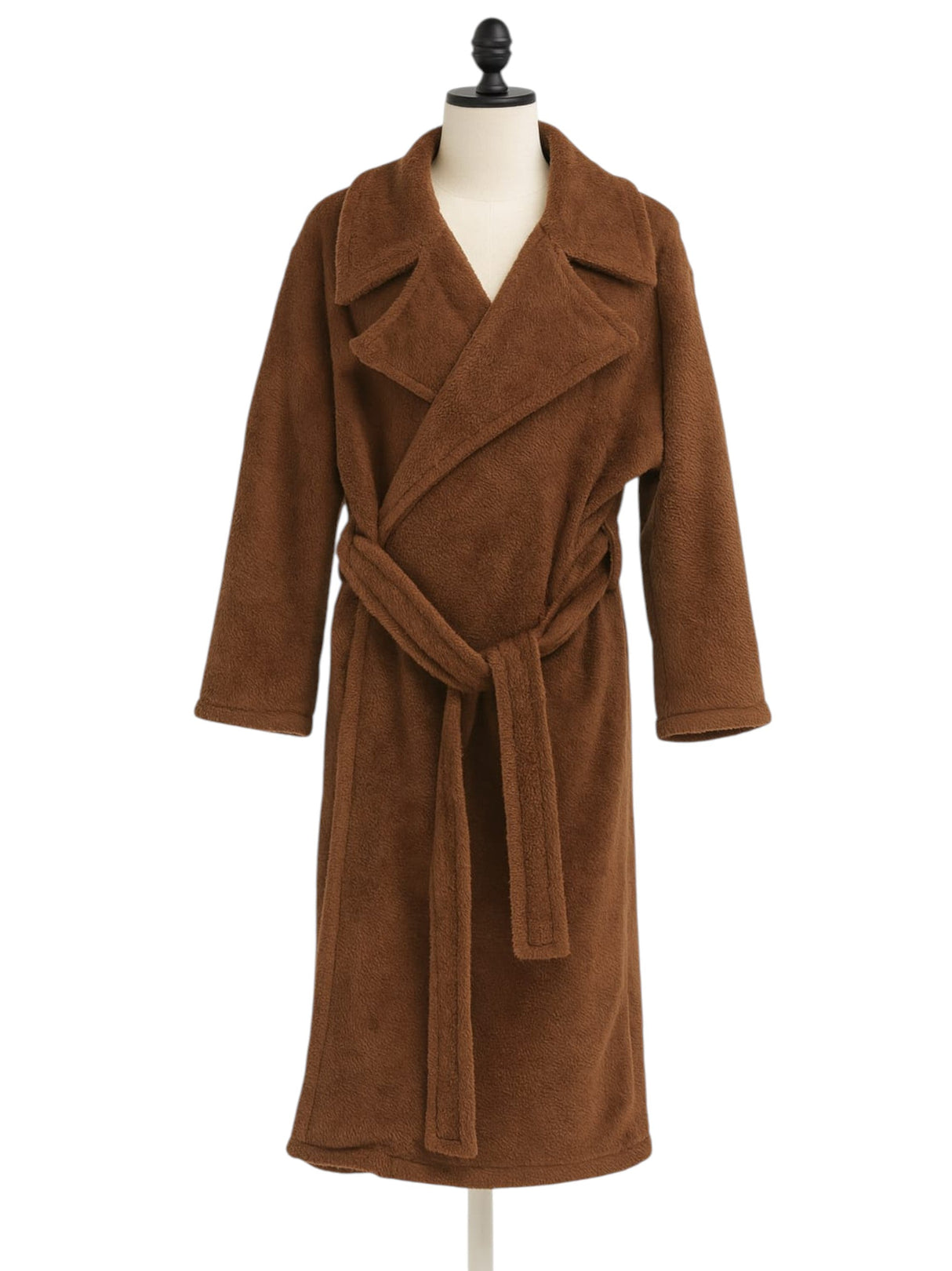 Image for Women's Plain Faux Fur Robe&Belt,Brown