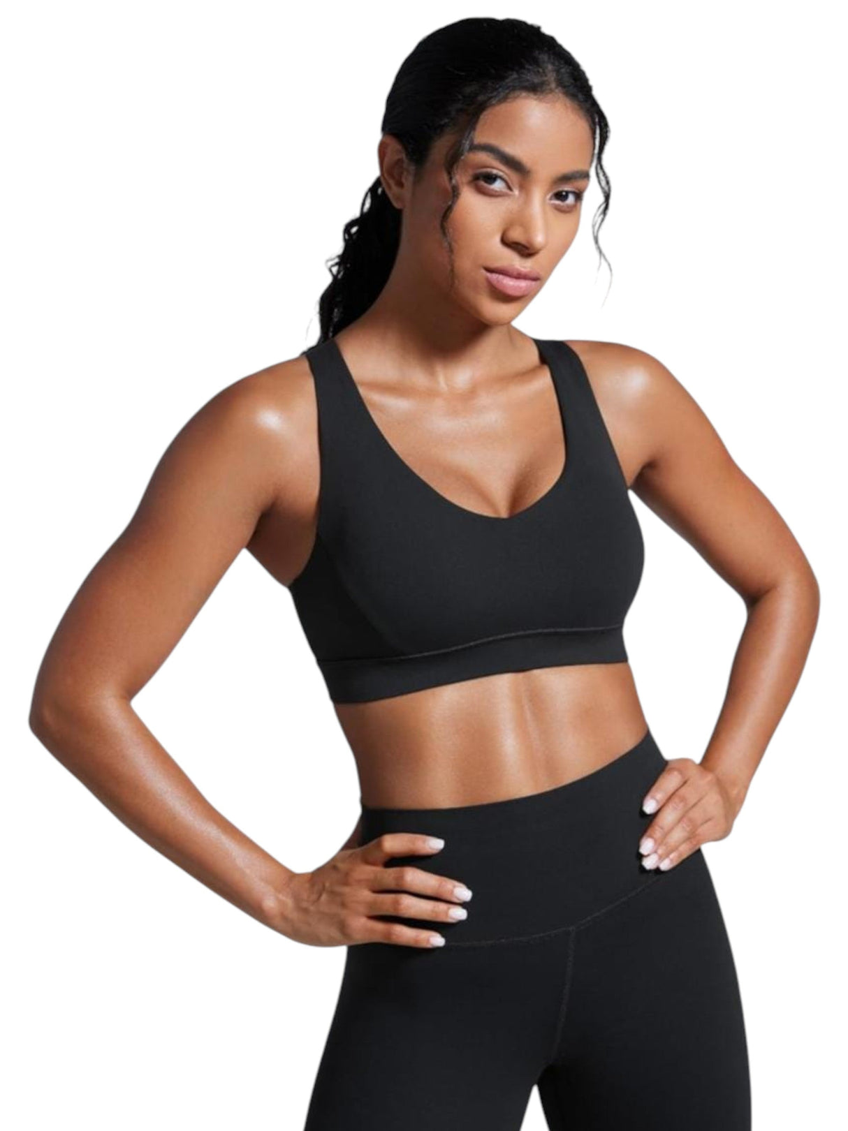Image for Women's Ribbed Sport Bra,Black