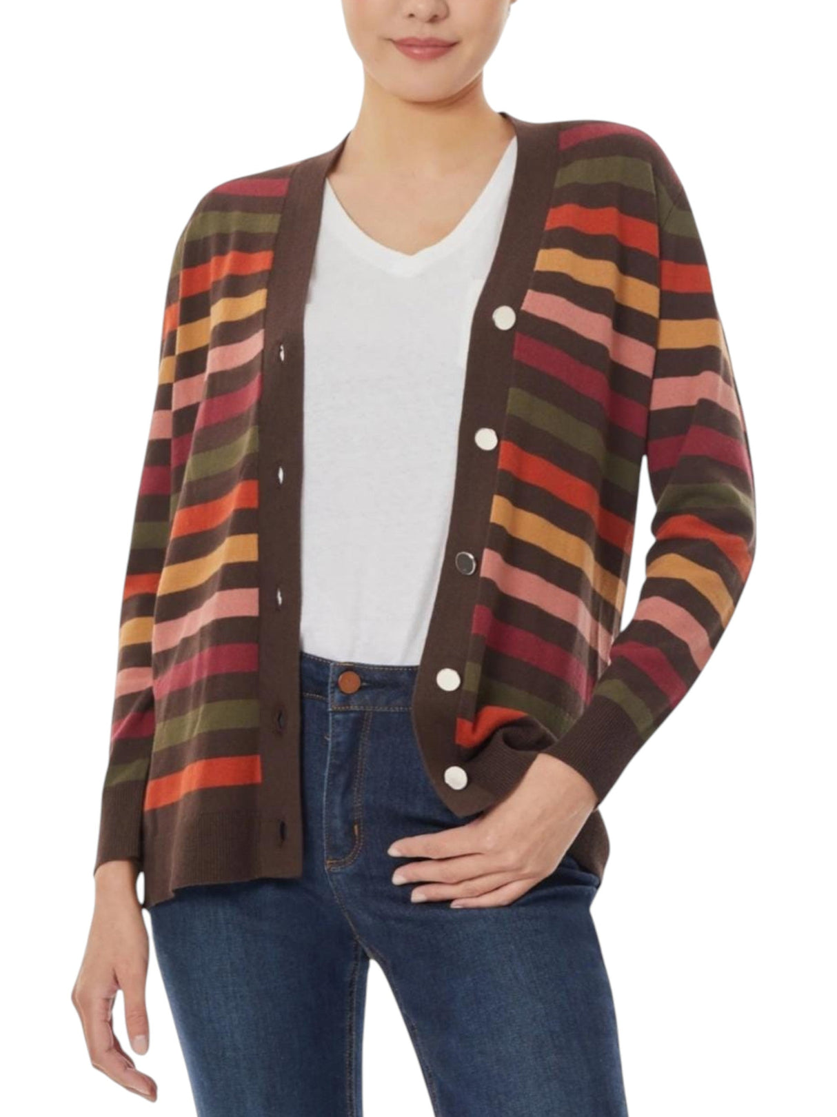 Image for Women's Colorblocked Cardigan,Multi