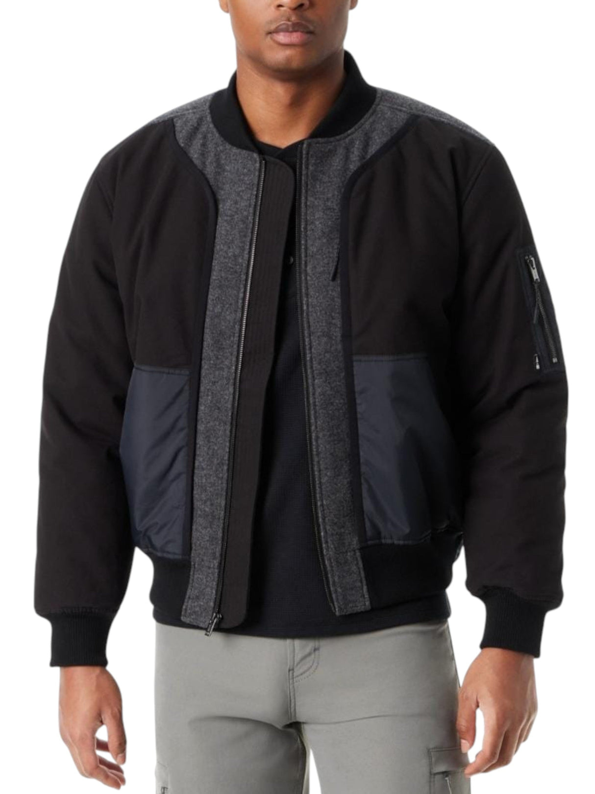 Image for Men's Colorblocked Jacket,Black /Grey
