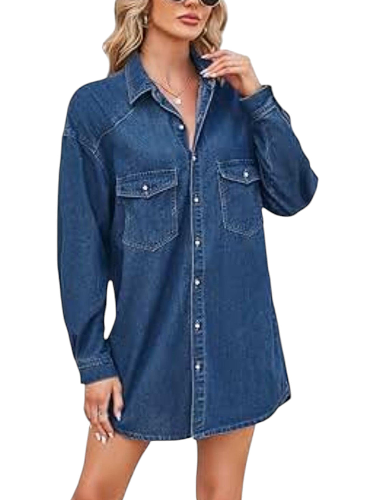 Image for Women's Plain Jeans Dress,Blue