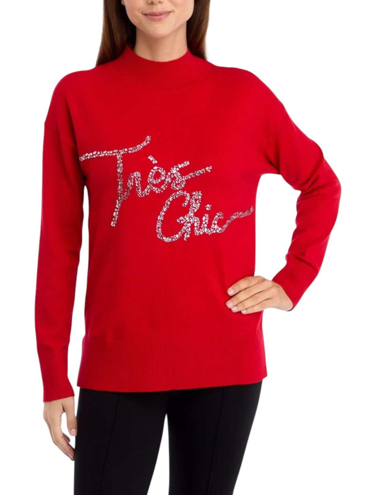 Image for Women's Printed Sweaters,Red