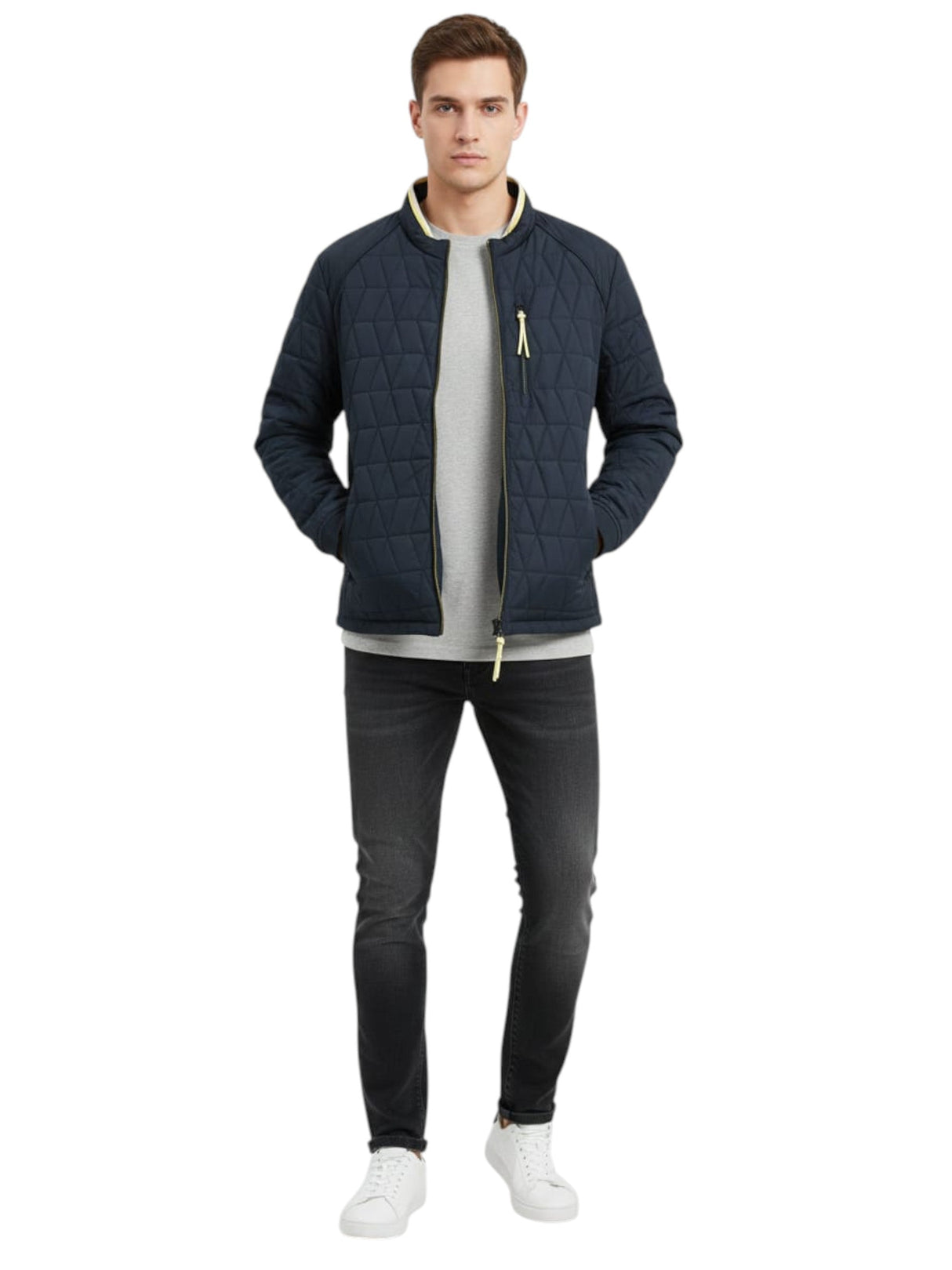 Image for Men's Quilted Jacket,Navy