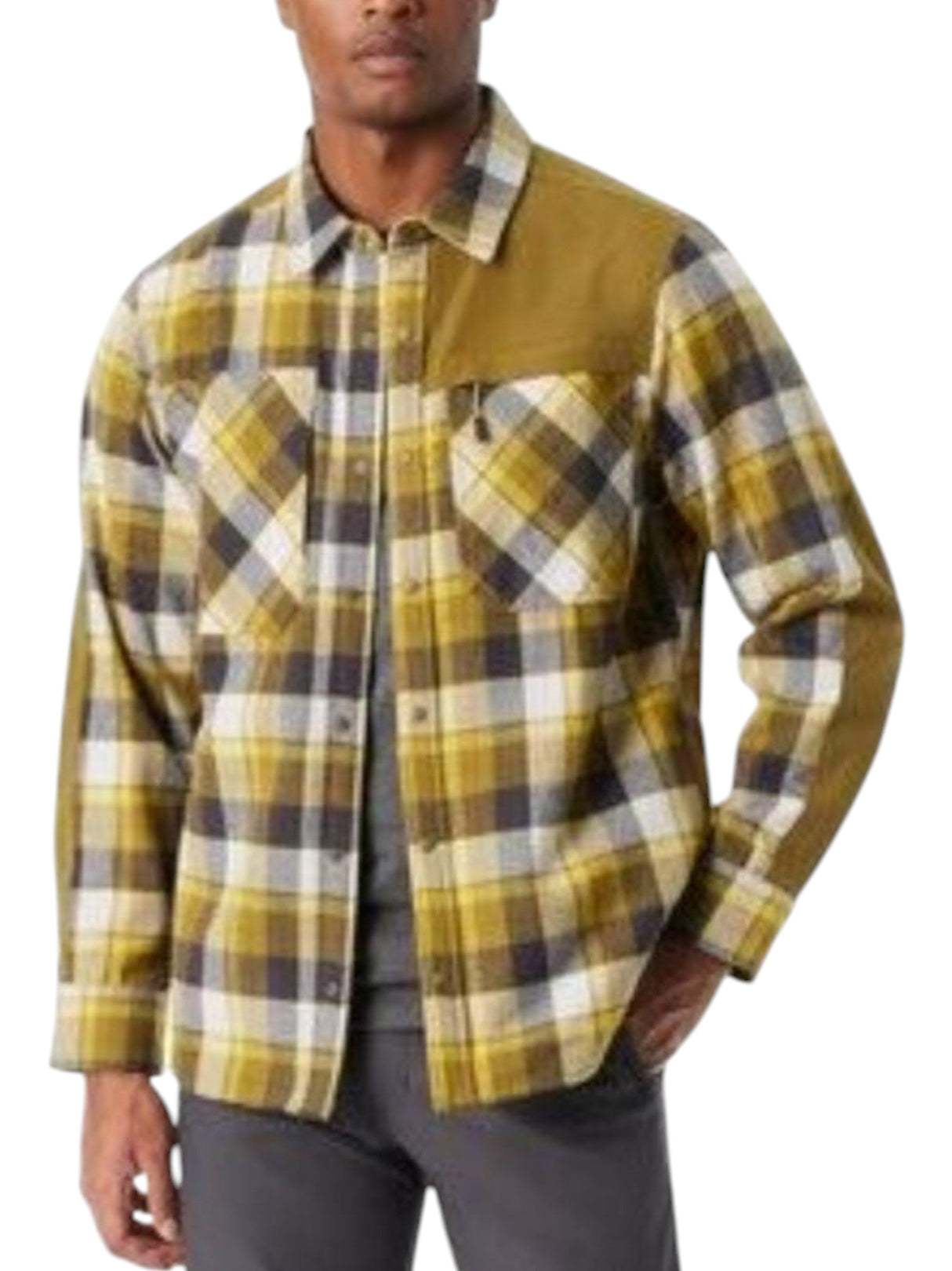 Image for Men's Plaid Dress Shirt,Olive