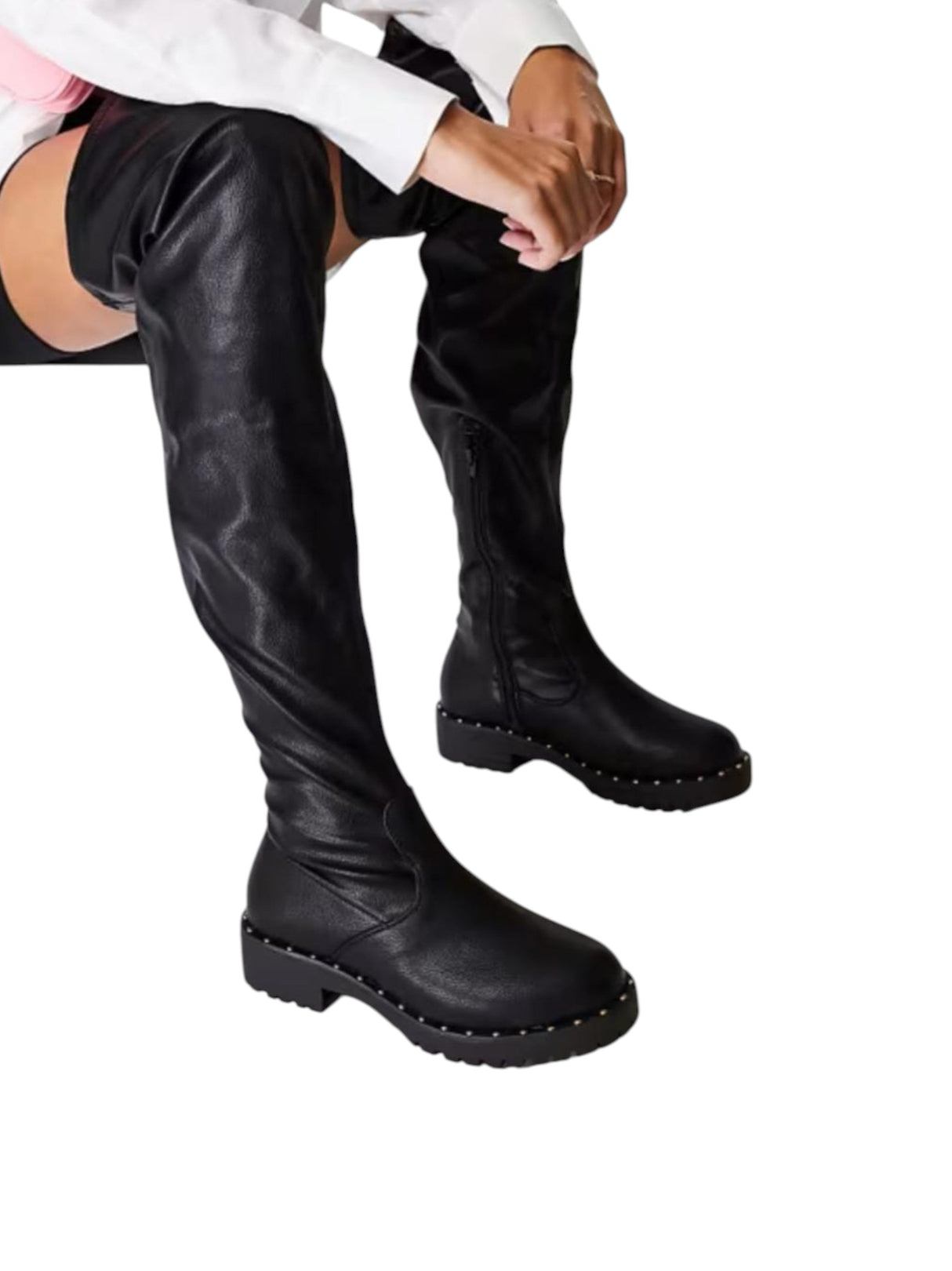 Image for Women's Plain Knee High Shoes,Black